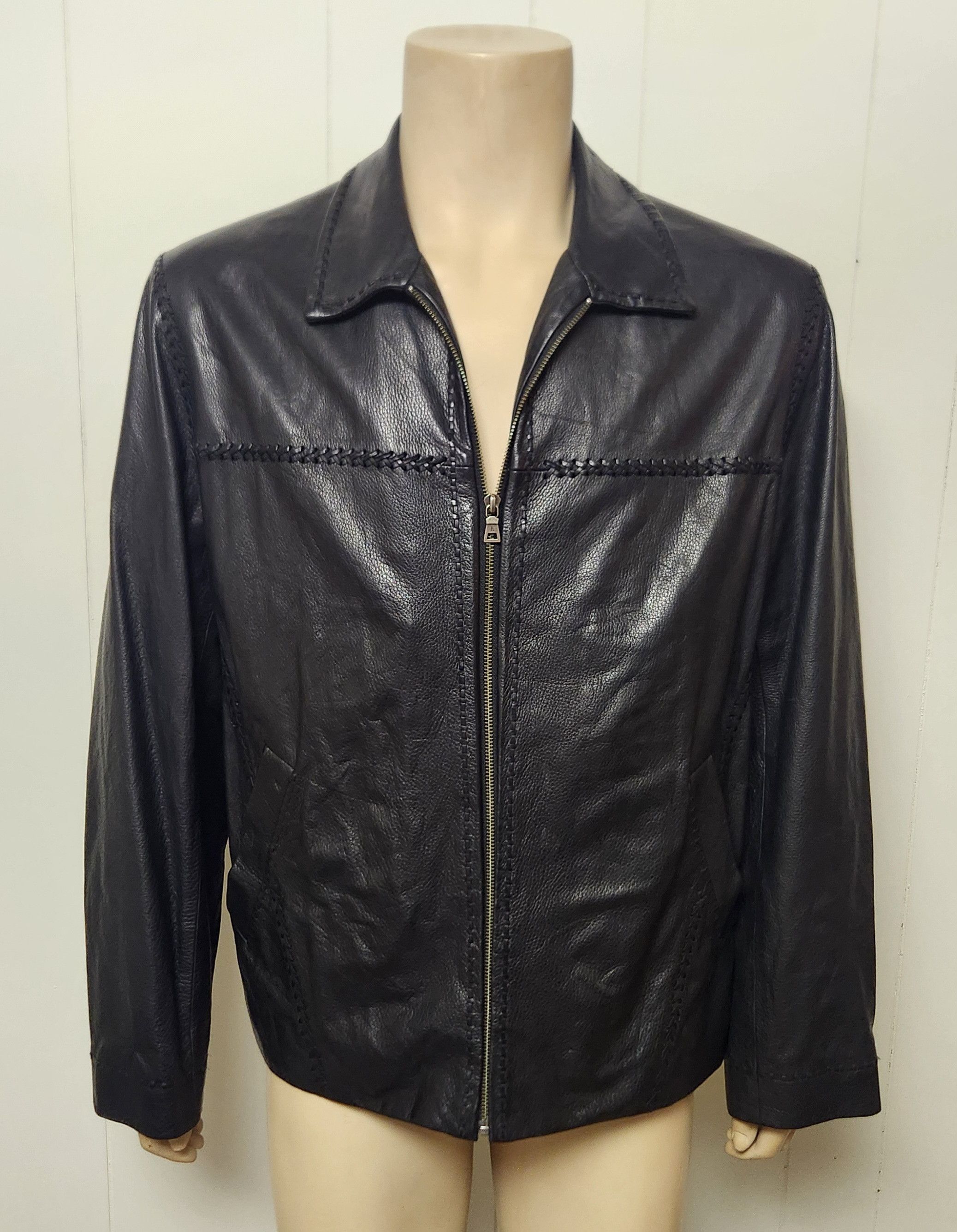 Cole Haan Cole Haan leather jacket L men's buttery black zip front Size US L / EU 52-54 / 3 - 1 Thumbnail