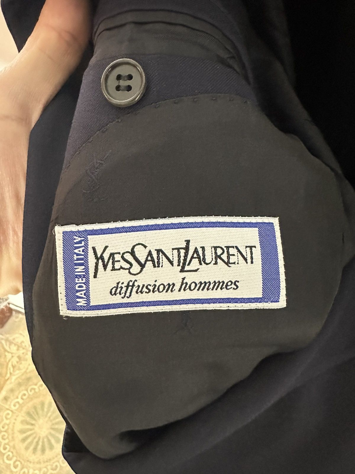 Yves Saint Laurent Yves Saint Laurent Metal Buttons Blue Blazer Size 42R - 2 Thumbnail