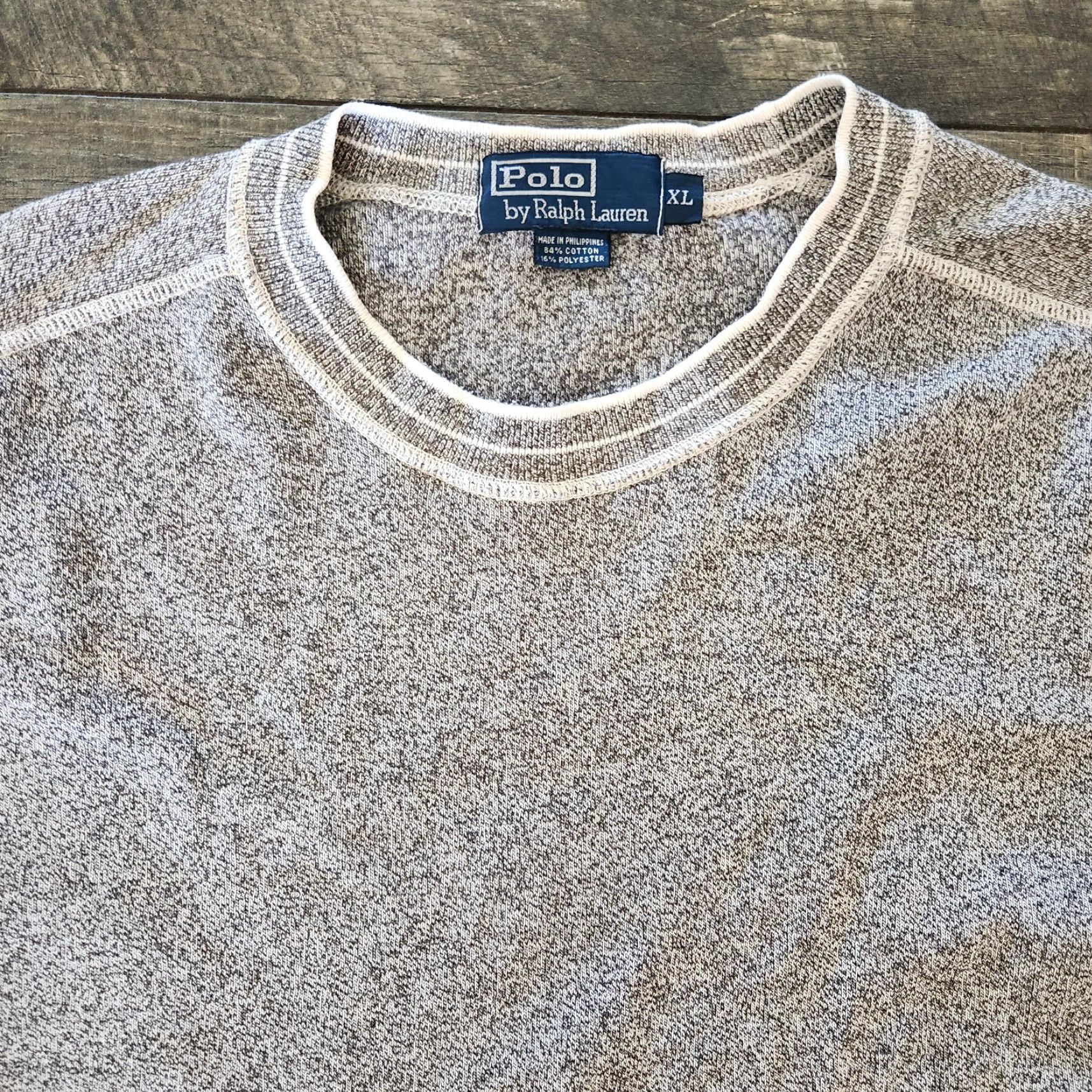 Polo Ralph Lauren Polo Ralph Lauren Sweatshirt Mens XL Heather Gray Herringbone Crewneck Pullover Size US XL / EU 56 / 4 - 3 Thumbnail