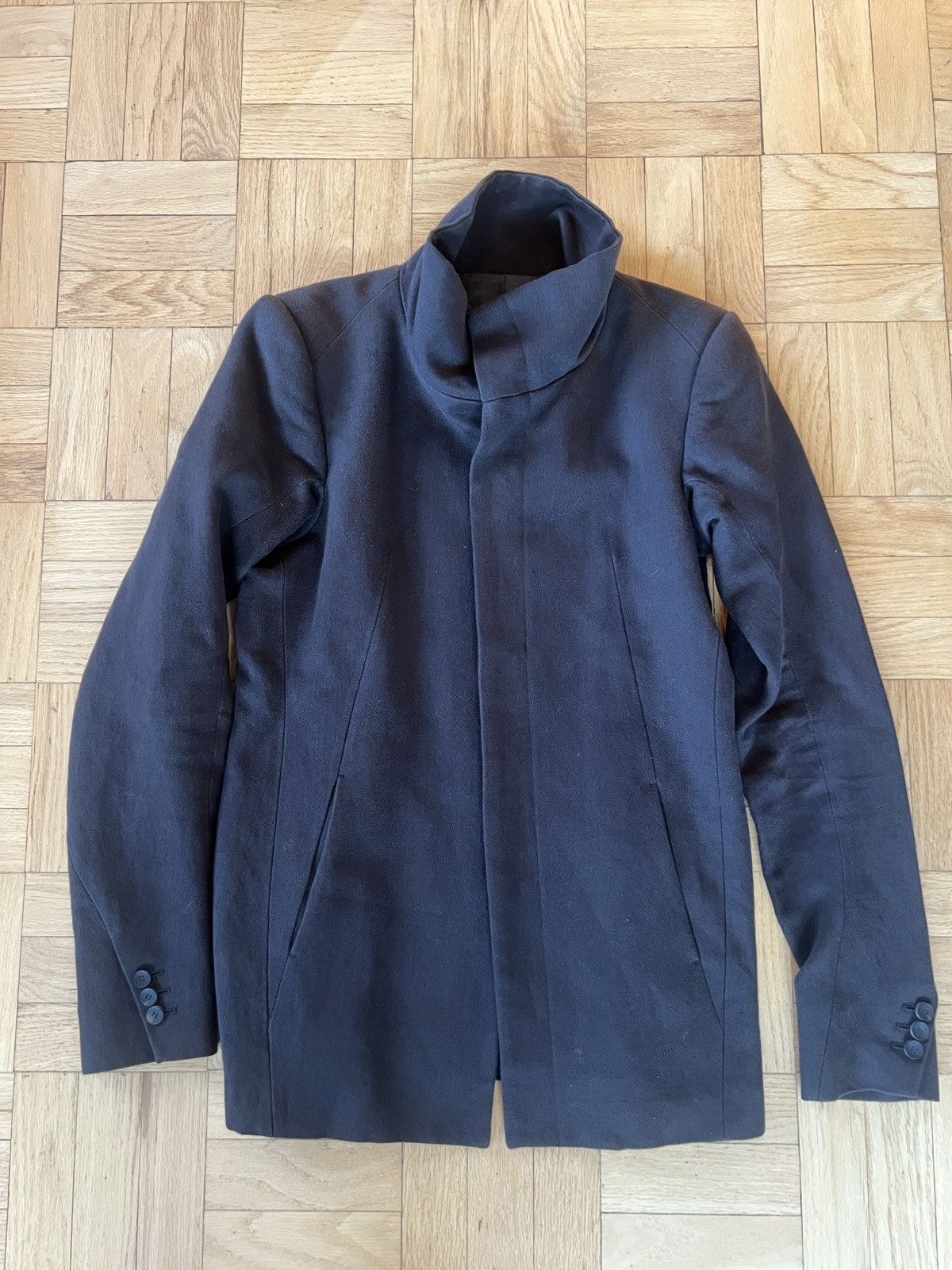 Devoa Wool Cotton Linen High Neck Coat | Grailed