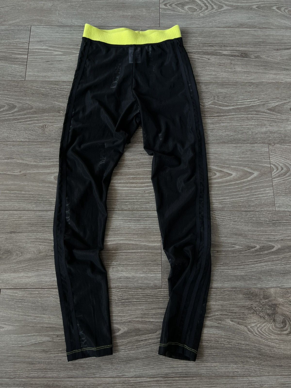 Adidas Y2k Adidas by FIORUCCI Sheer Tight black Avantgarde Leggings Size 30" / US 8 / IT 44 - 7 Thumbnail