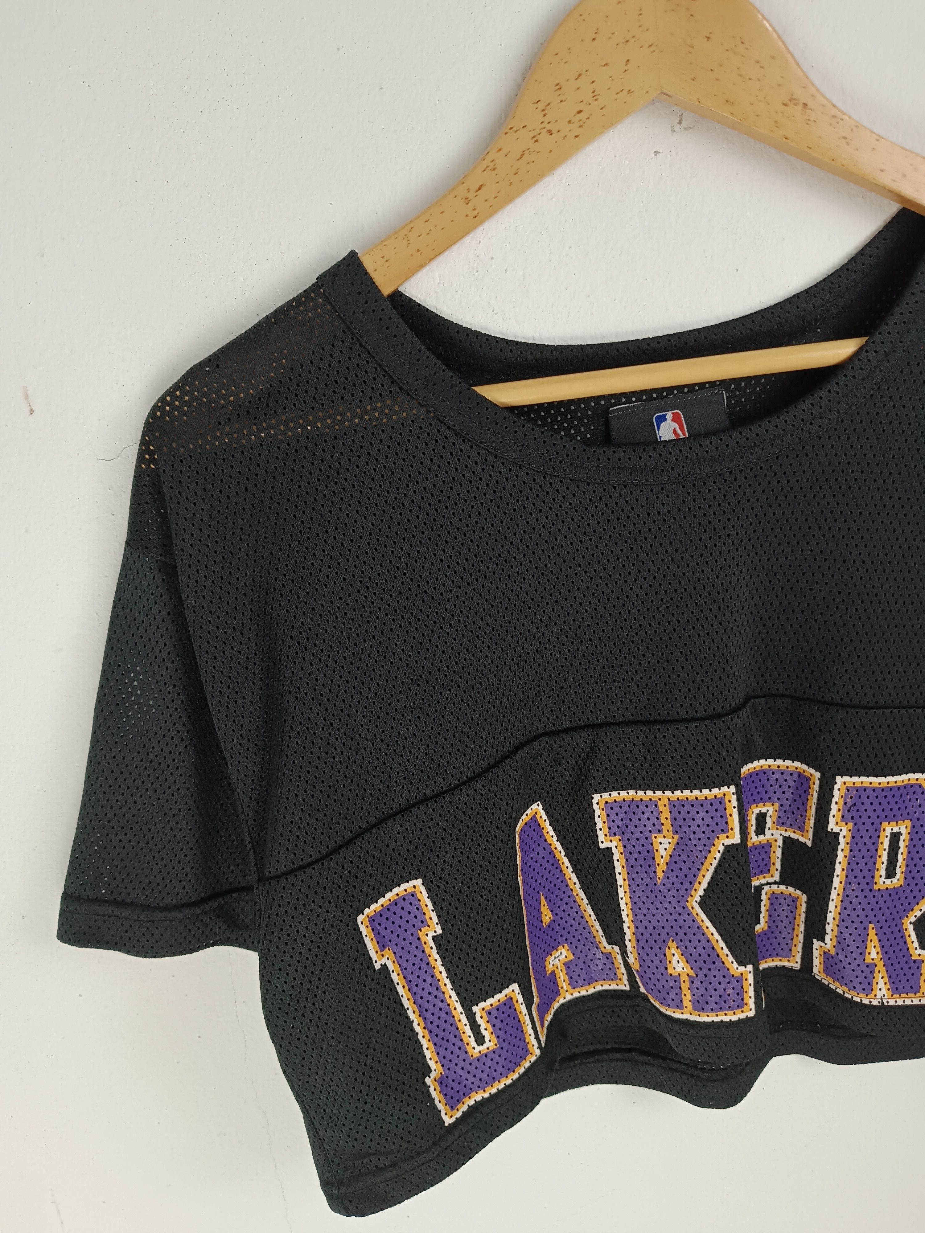 NBA VINTAGE Y2K LA LAKERS MESH NET CROP TOP NBA NFL MLB SPORTS Size S / US 4 / IT 40 - 5 Thumbnail