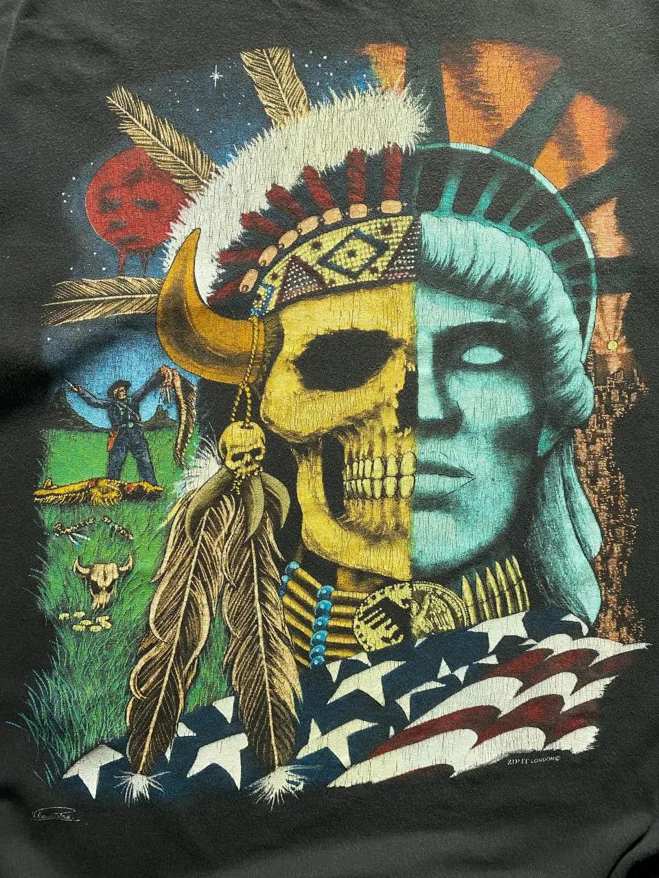 Other VINTAGE 90s ZIP IT LONDON SKELETON NYC T SHIRT VERY RARE Size US L / EU 52-54 / 3 - 5 Thumbnail