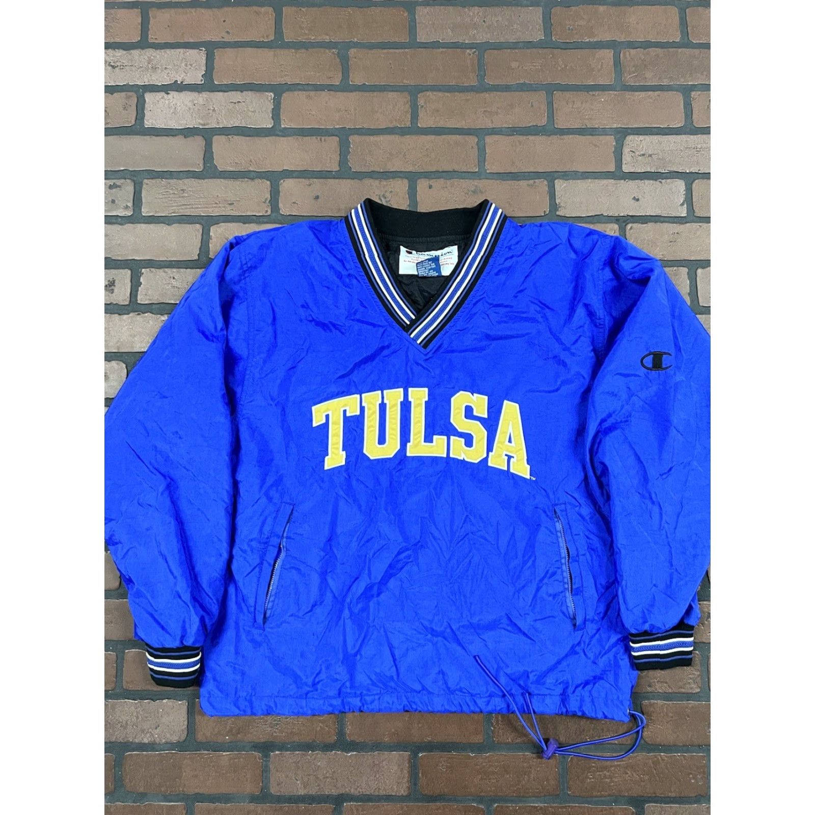 Champion VINTAGE Champion Nylon Windbreaker Tulsa Men’s M Blue Windbreaker Jacket Spring Fall Winter Mens Size US M / EU 48-50 / 2 - 2 Thumbnail