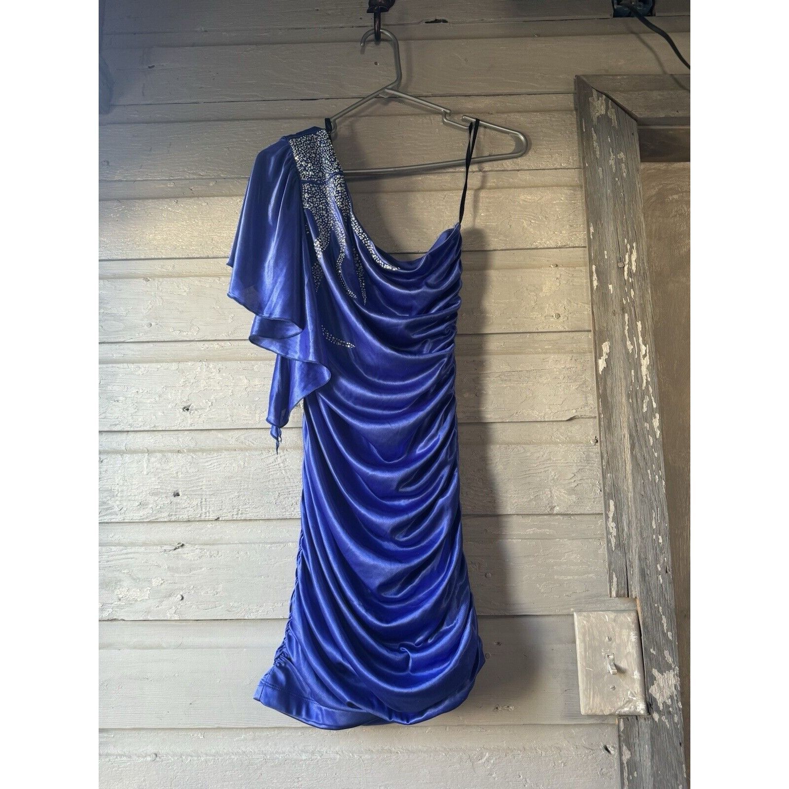 Other Deb Formal blue Prom Dress - One Shoulder, Satin Size M Size M / US 6-8 / IT 42-44 - 2 Thumbnail