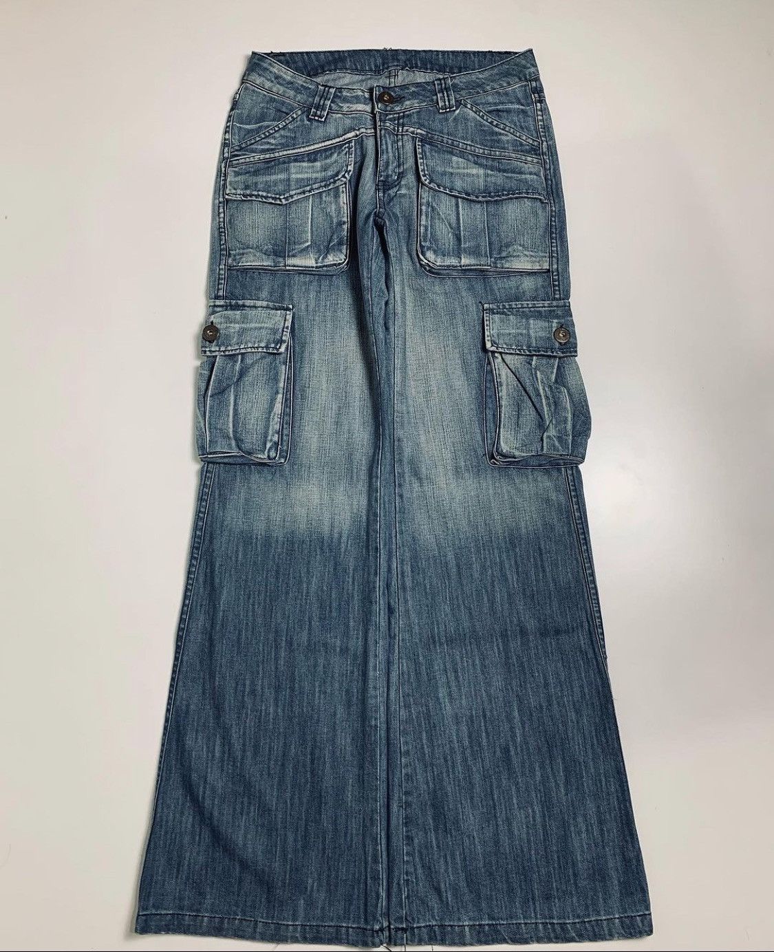 Japanese Brand × Le Grande Bleu (L.G.B.) Flared wide OPERA 3D Cargo jeans Size US 31 - 1 Thumbnail