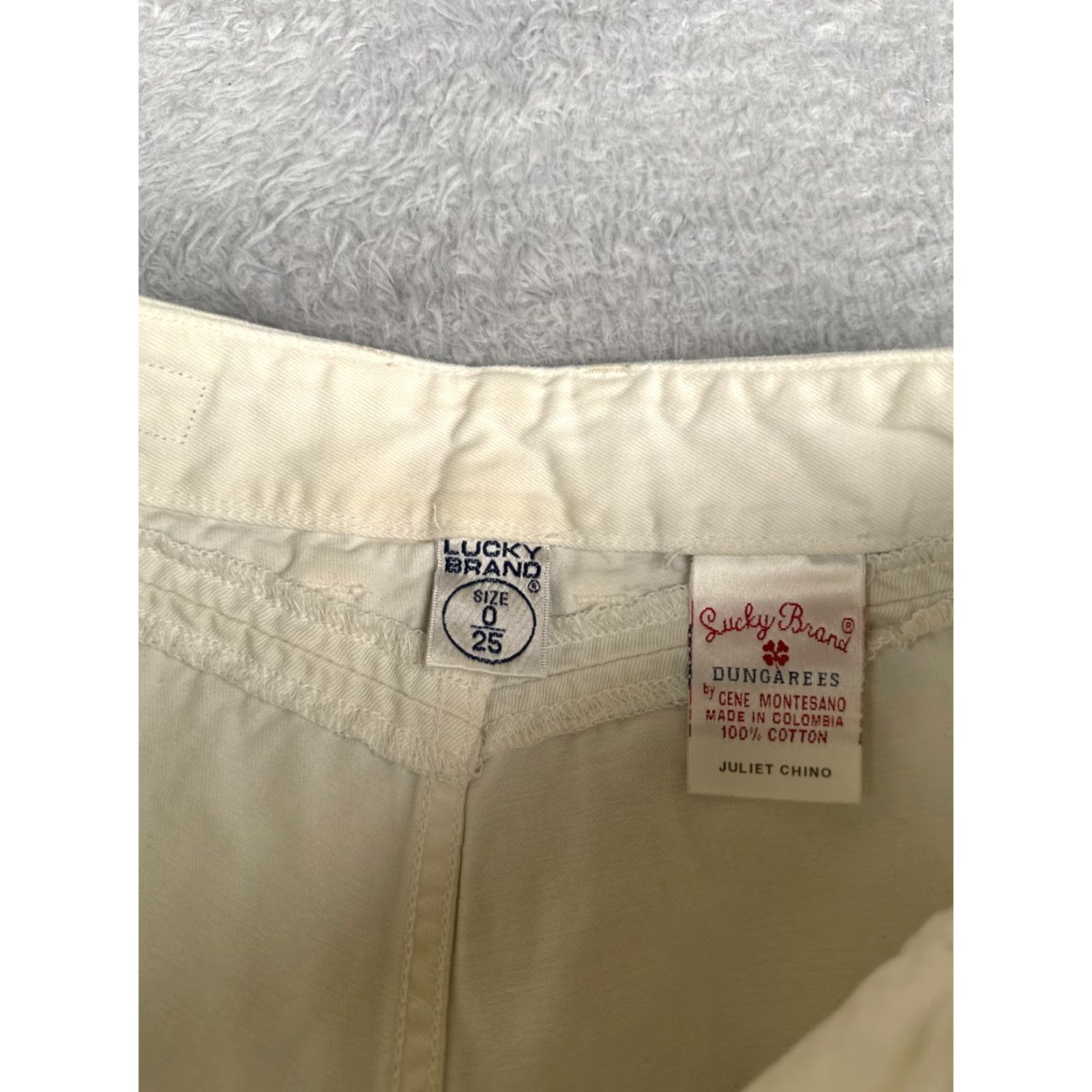 Lucky Brand VINTAGE Lucky Brand Jeans Women 0 White Juliet Chino 100% Cotton Bootcut READ ME Size 25" / US 0 / IT 36 - 6 Thumbnail
