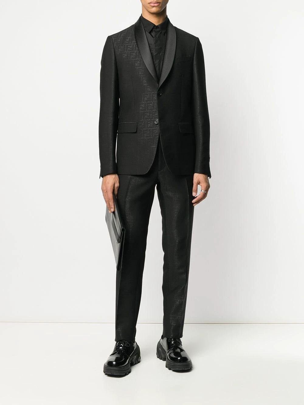 Fendi Men's Fendi Double F Silk Shawl Collar Slim Suit 48 Size US M / EU 48-50 / 2 - 9 Thumbnail