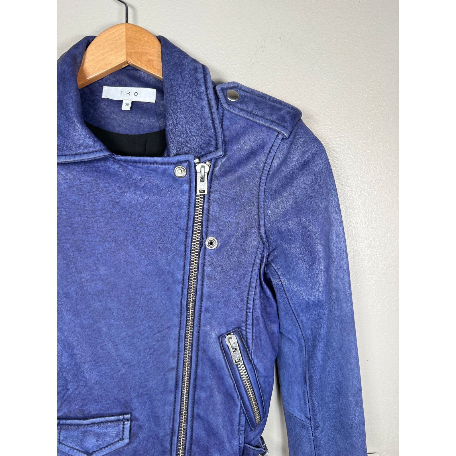 Iro IRO Ashville Lambskin Leather Jacket $1200 size 36/4 US Size S / US 4 / IT 40 - 10 Thumbnail