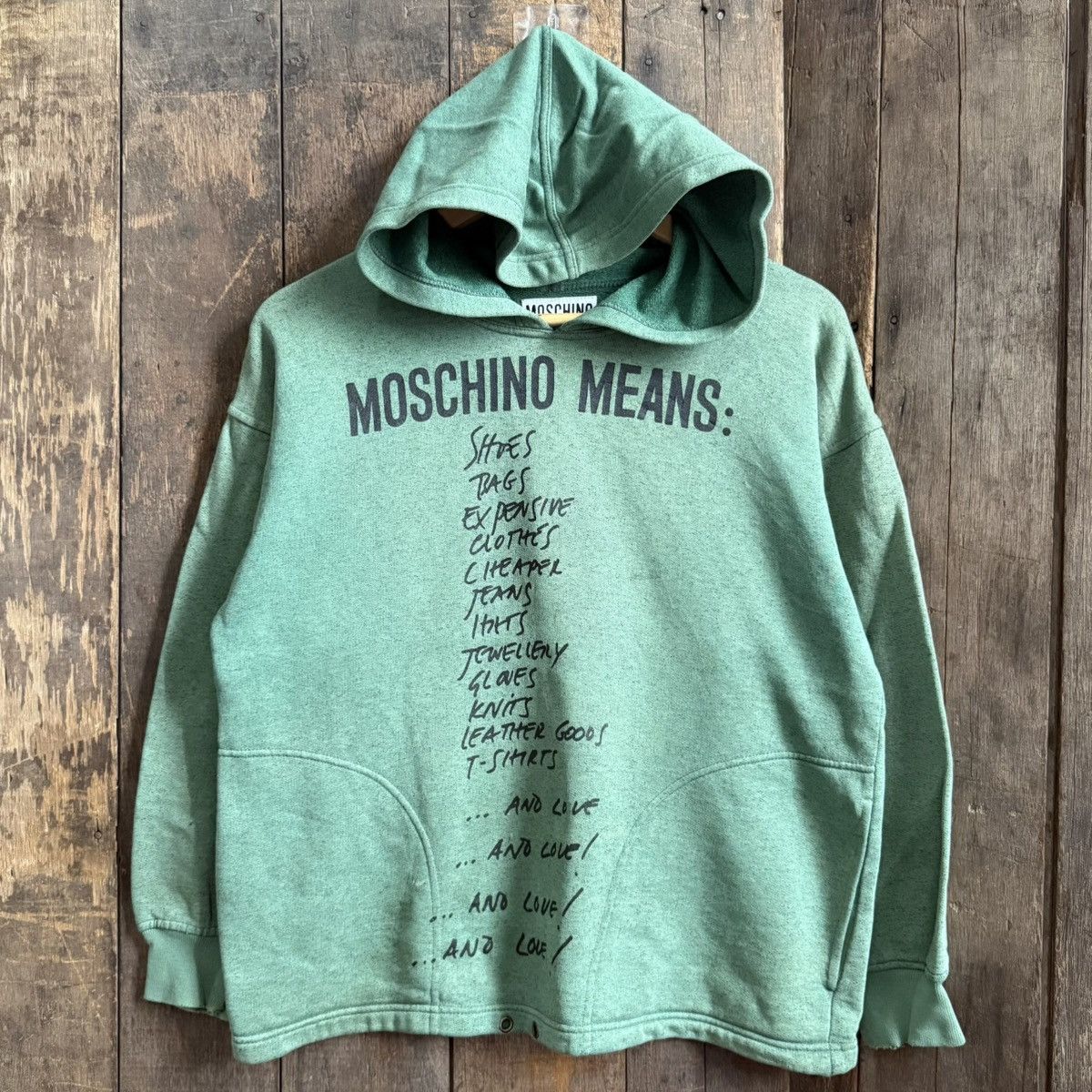 Moschino Vintage Moschino Means Hoodie Size US S / EU 44-46 / 1 - 1 Thumbnail