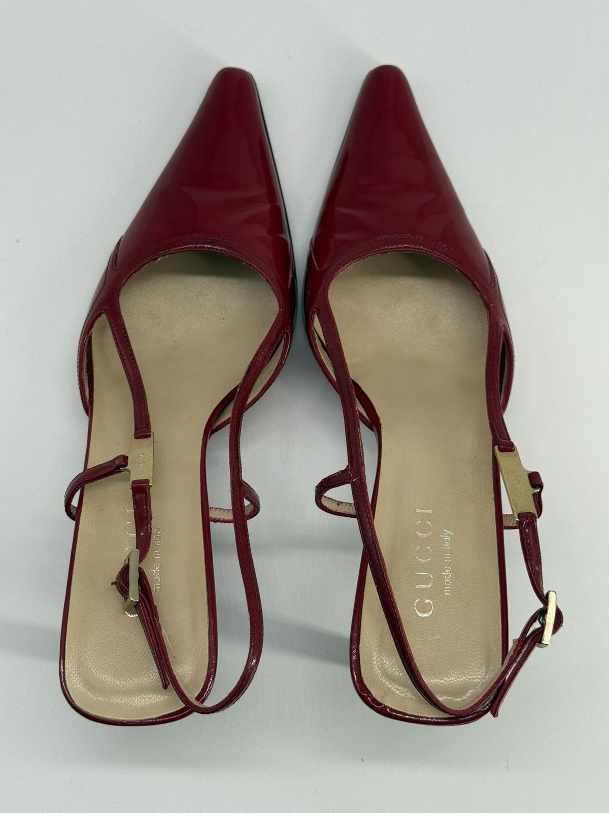 Gucci Gucci Patent Leather Slingback Pump Red , Size 7.5 Size US 7.5 / IT 37.5 - 7 Thumbnail