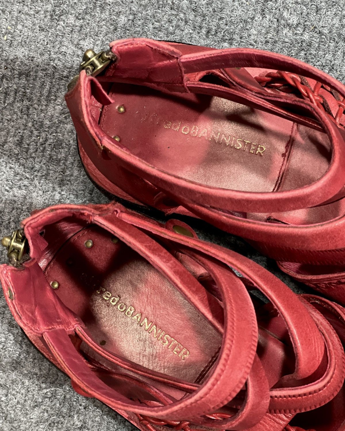 Alfredo Bannister Alfredo Bannister Red Leather Sandal Size US 9 / EU 42 - 9 Thumbnail