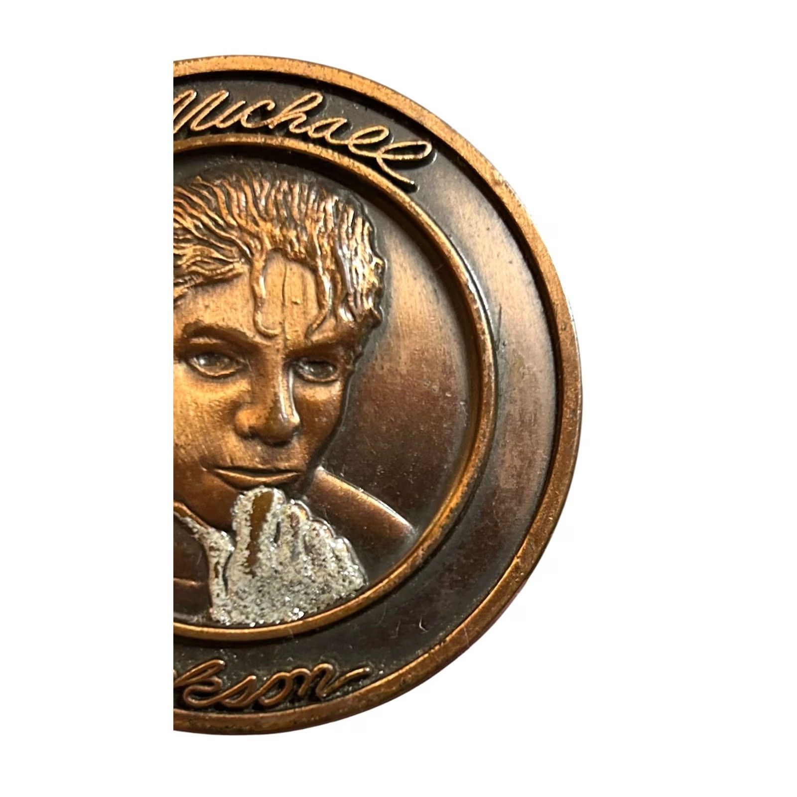 Vintage VINTAGE Michael Jackson Belt Buckle Glittering Glove 1984 Mens Belt Buckle Gold Clip Latch 1 1/4" Fits 2 in Belt Size ONE SIZE - 2 Thumbnail