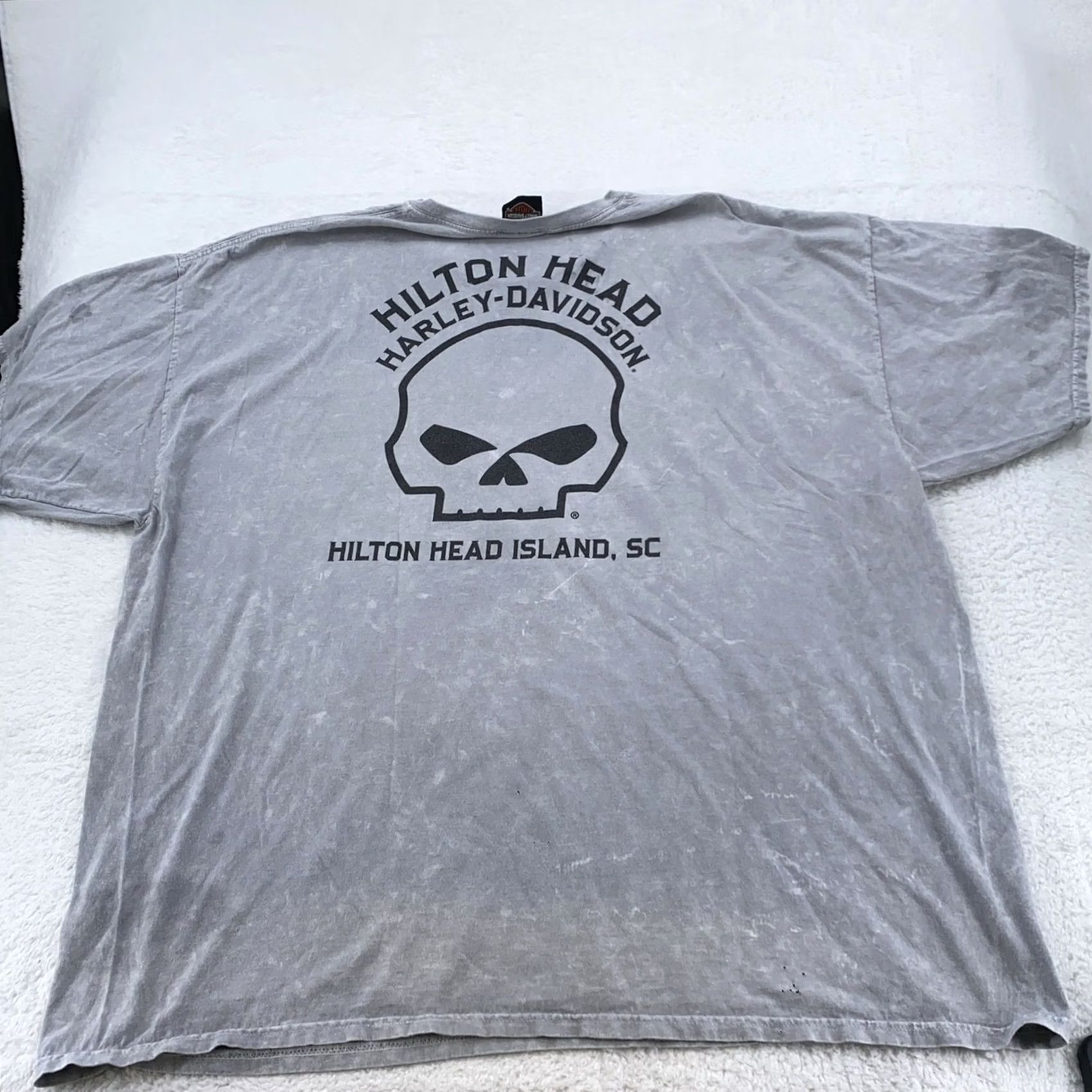 Harley Davidson Harley-Davidson Shirt Mens 3XL Gray Skull Biker Motorcycle Tee Size US XXL / EU 58 / 5 - 4 Thumbnail