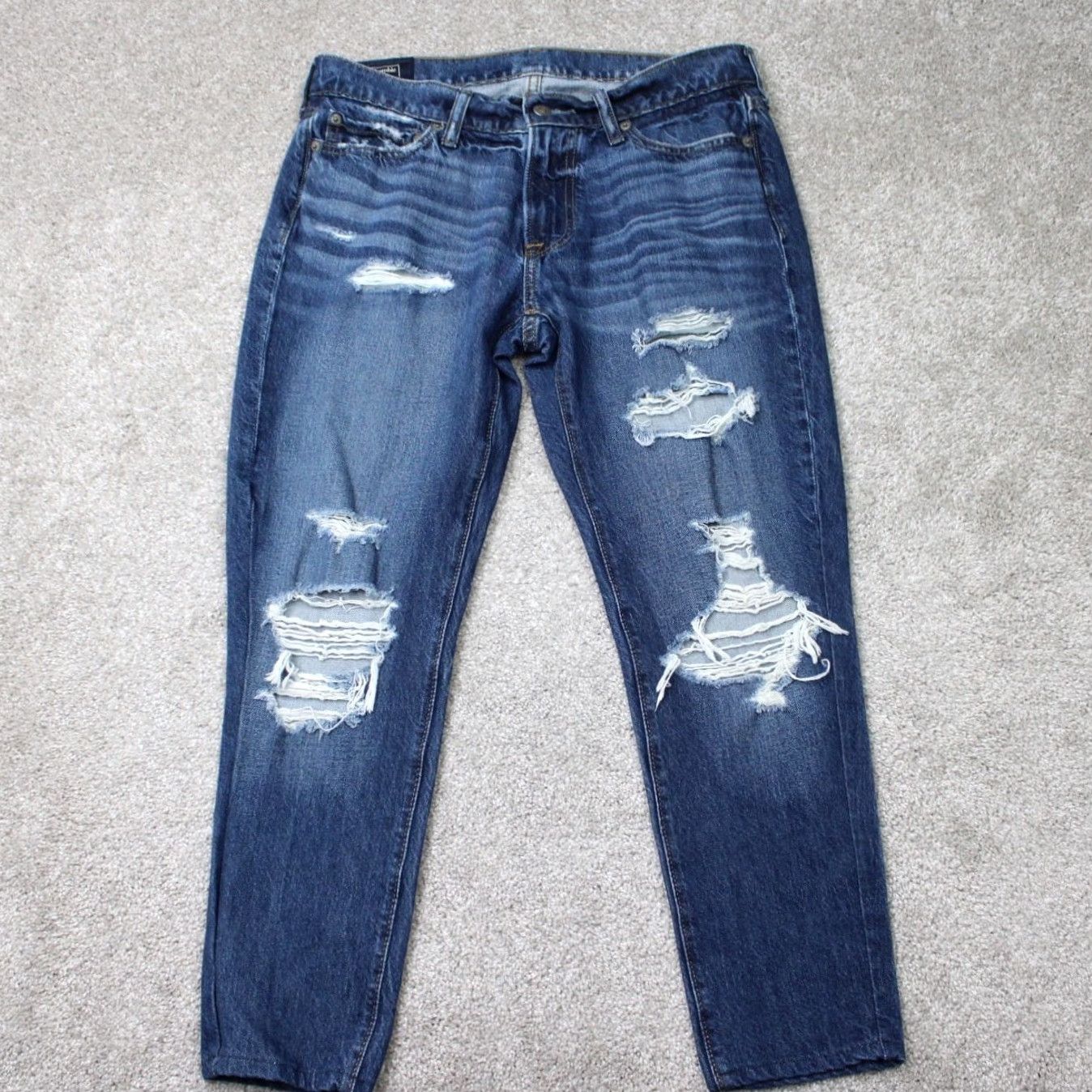 Abercrombie & Fitch Abercrombie & Fitch Jeans Mens 30x26 Blue Langdon Distressed Slim Fit Denim Shirt? Size US 30 / EU 46 - 2 Thumbnail