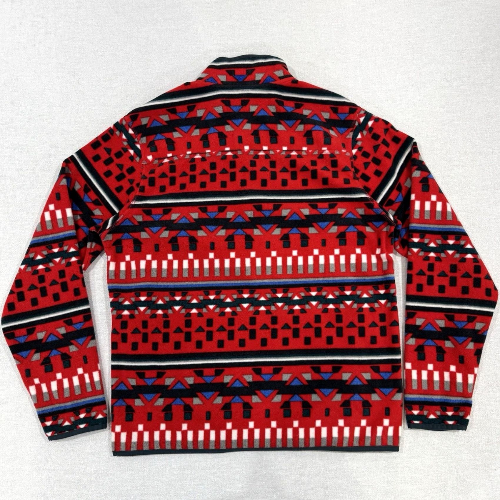 Eddie Bauer Eddie Bauer Sweater Geometric Pattern Mock Neck Pullover Red 1/4 Snap Men’s M Medium Pocket Aztec Outdoor Size US M / EU 48-50 / 2 - 3 Thumbnail