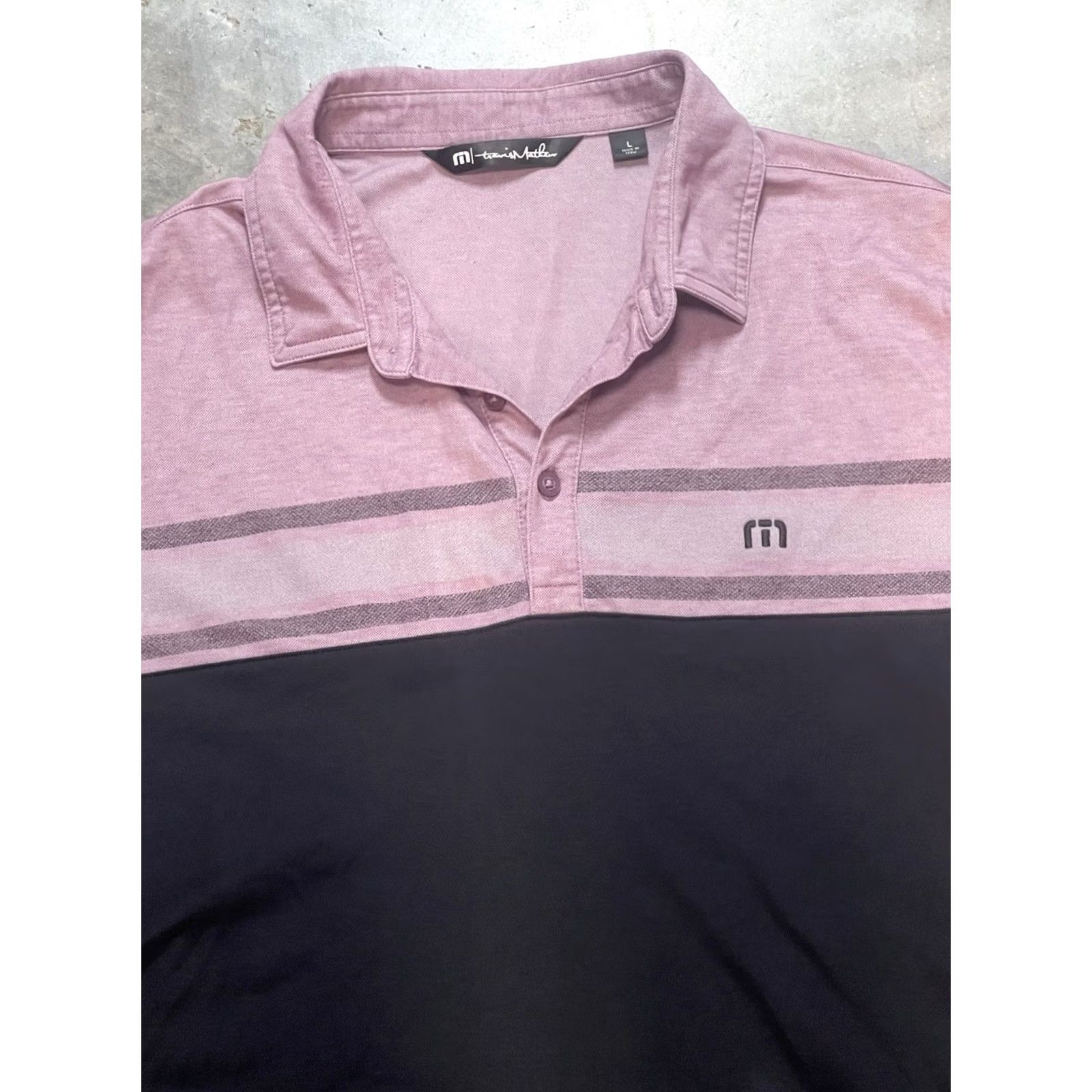 TravisMathew TravisMathew Polo Shirt L Purple Black Colorblock Short Sleeve Golf Casual Mens Size US L / EU 52-54 / 3 - 5 Thumbnail