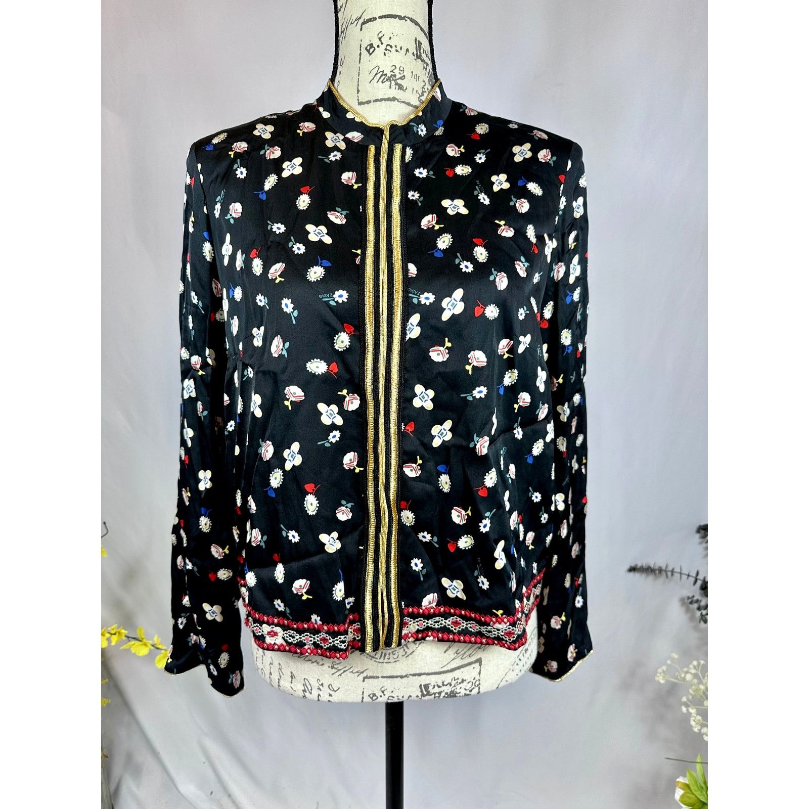 Zadig & Voltaire Zadig & Voltaire Vendrix Floral-Print Open-Front Jacket 38M Size M / US 6-8 / IT 42-44 - 6 Thumbnail