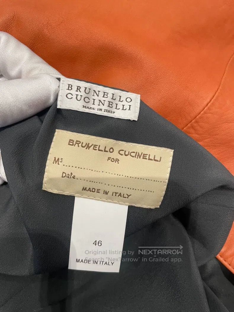 Brunello Cucinelli Brunello Cucinelli Brick Red Leather Jacket Size US S / EU 44-46 / 1 - 3 Thumbnail