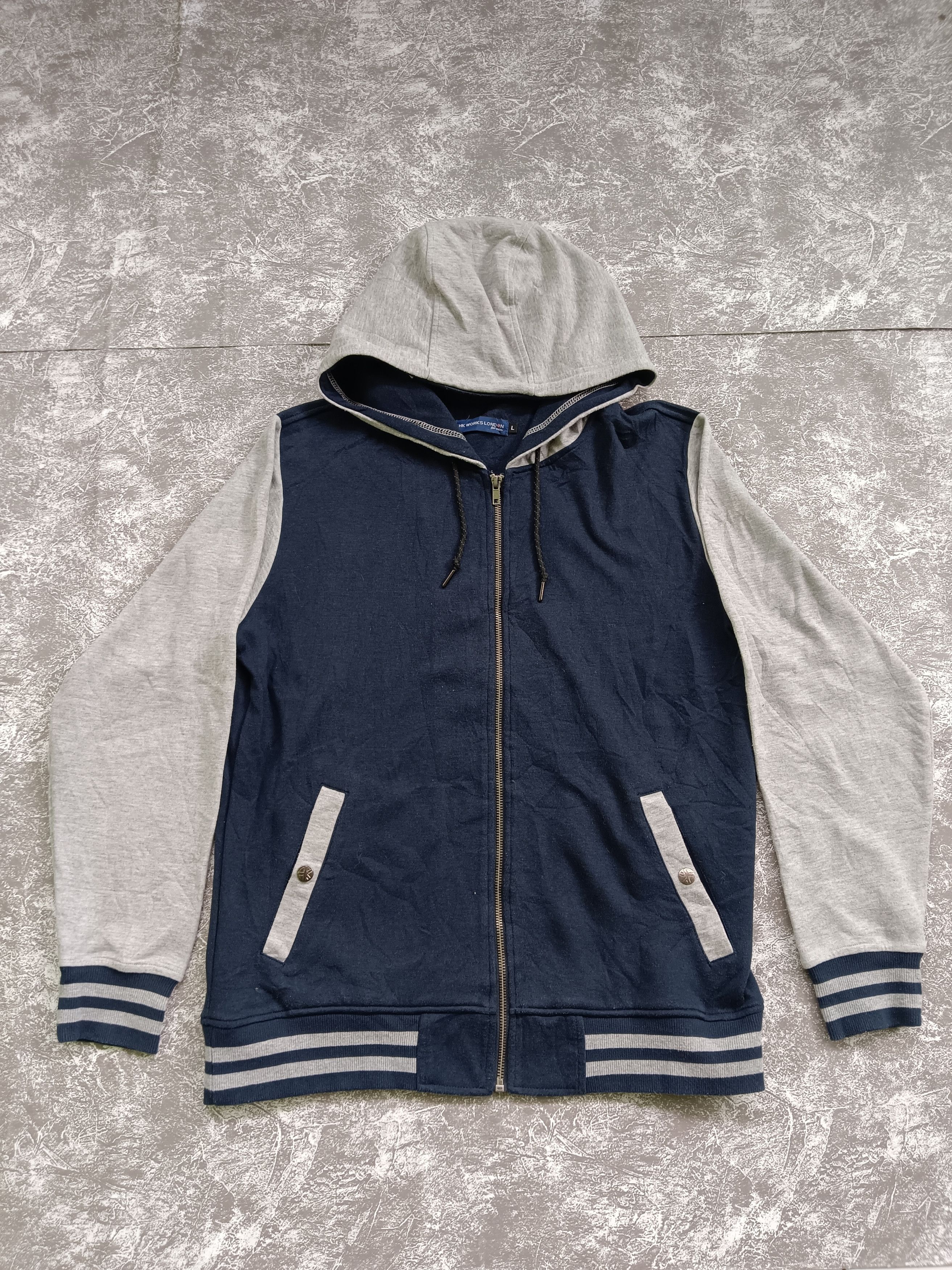 Japanese Brand Varsity Bomber Hoodie HK Works London Size US L / EU 52-54 / 3 - 1 Thumbnail