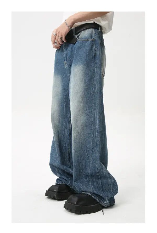 Japanese Brand Ishida x Mari Lightning pattern design straight jeans casual Size US 32 / EU 48 - 4 Thumbnail