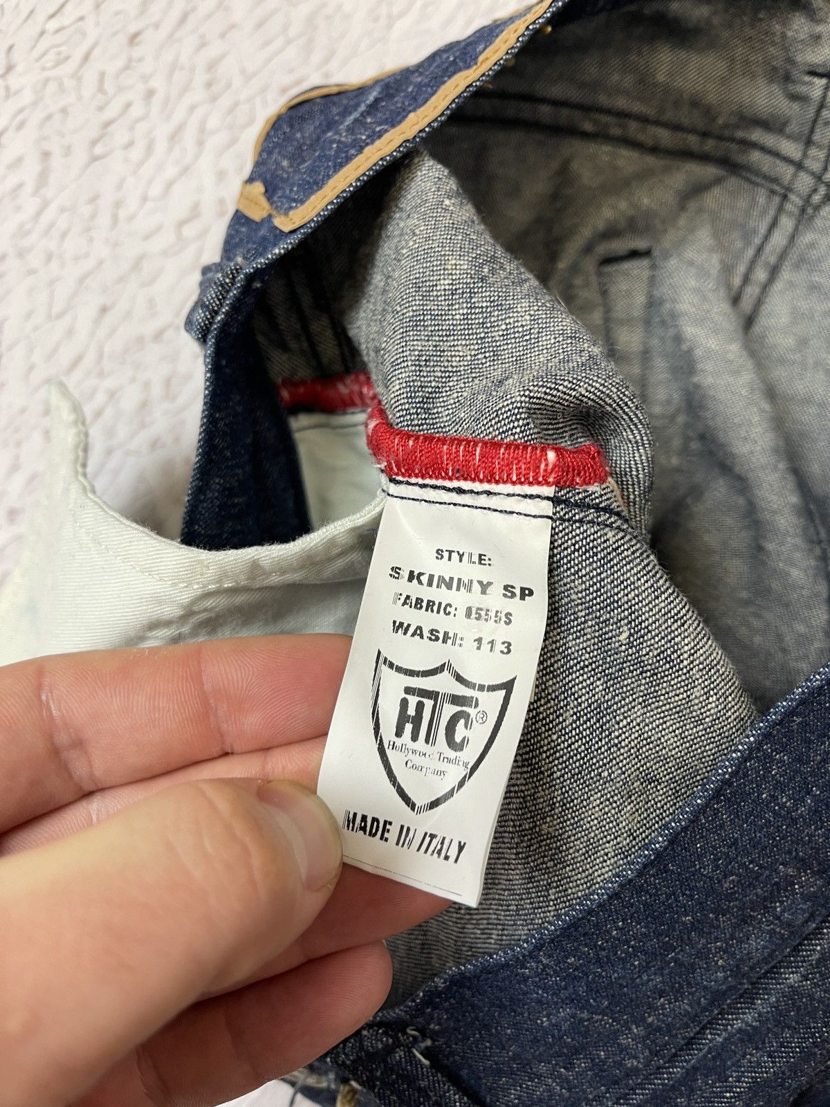 Handmade HTC Hollywood Trading Company cotton hemp selvedge denim Size US 31 - 12 Thumbnail