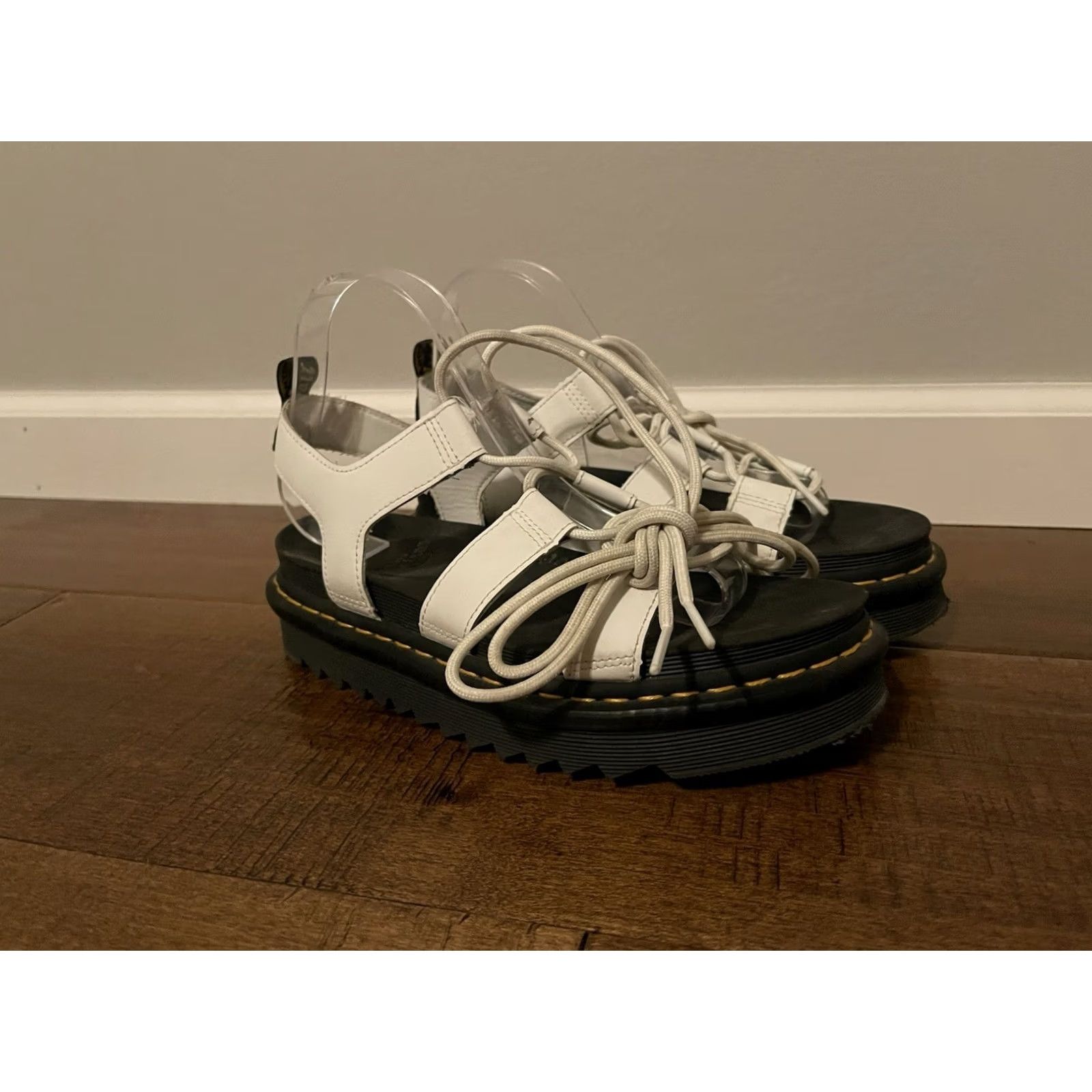 Dr. Martens Doc Dr Martens Nartilla Gladiator Sandals White Lace Up Platform - Women's 8 Size US 6 / IT 36 - 3 Thumbnail