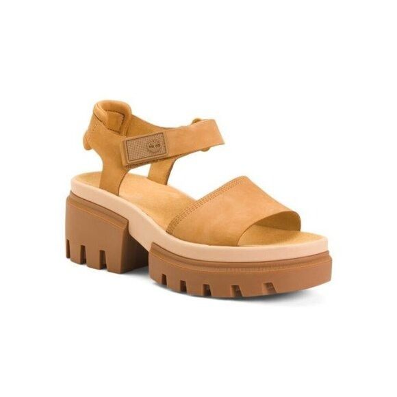 Timberland Timberland Womens Tan Suede Leather Strap Open Toe Lug Sole Size US 9 / IT 39 - 1 Thumbnail