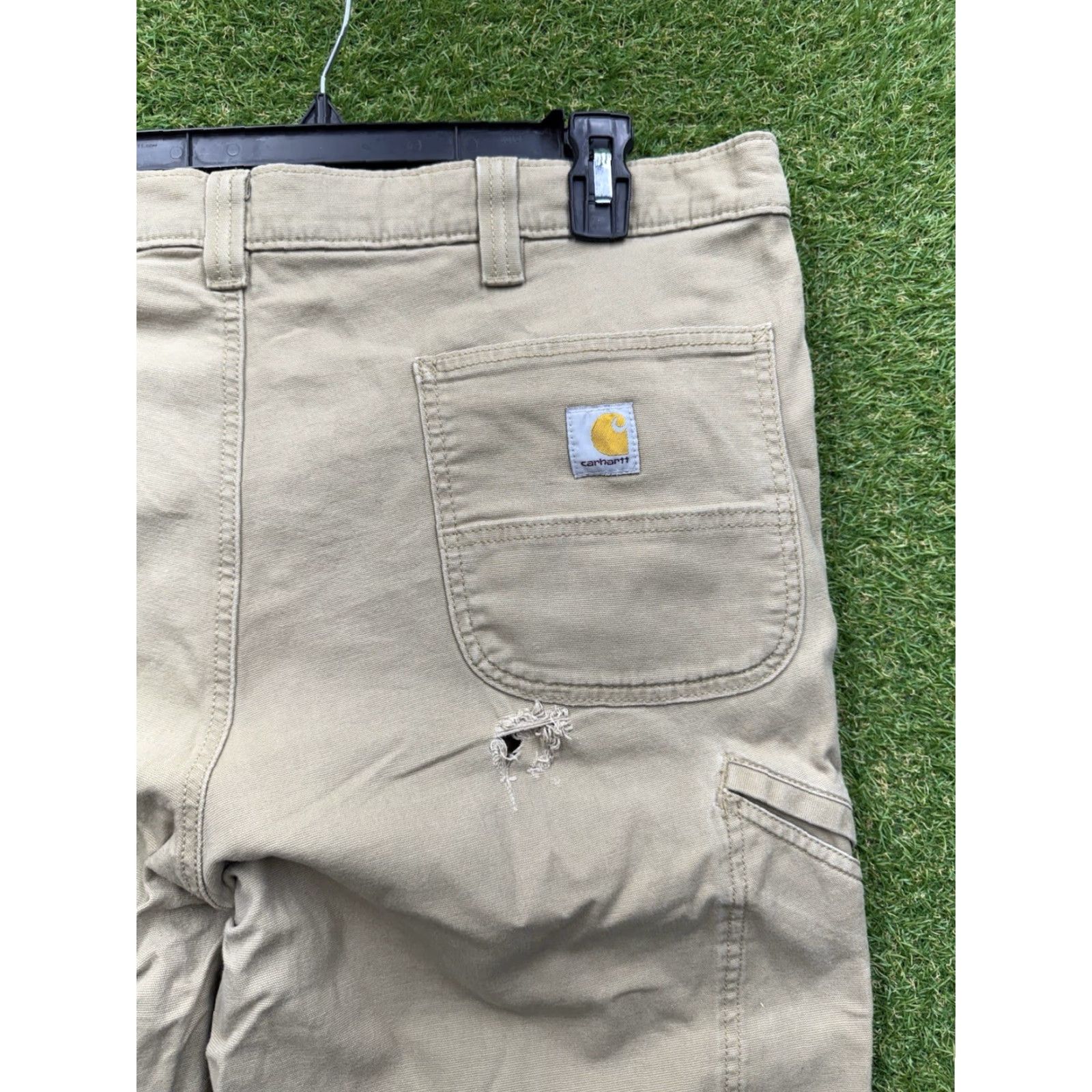 Carhartt Carhartt Pants Mens 40x34 Carpenter Canvas Beige Workwear 5-Pocket Relaxed Straight Fit Adult Regular Front Zip Button Logo 90s? (ignore) Size US 40 / EU 56 - 4 Thumbnail