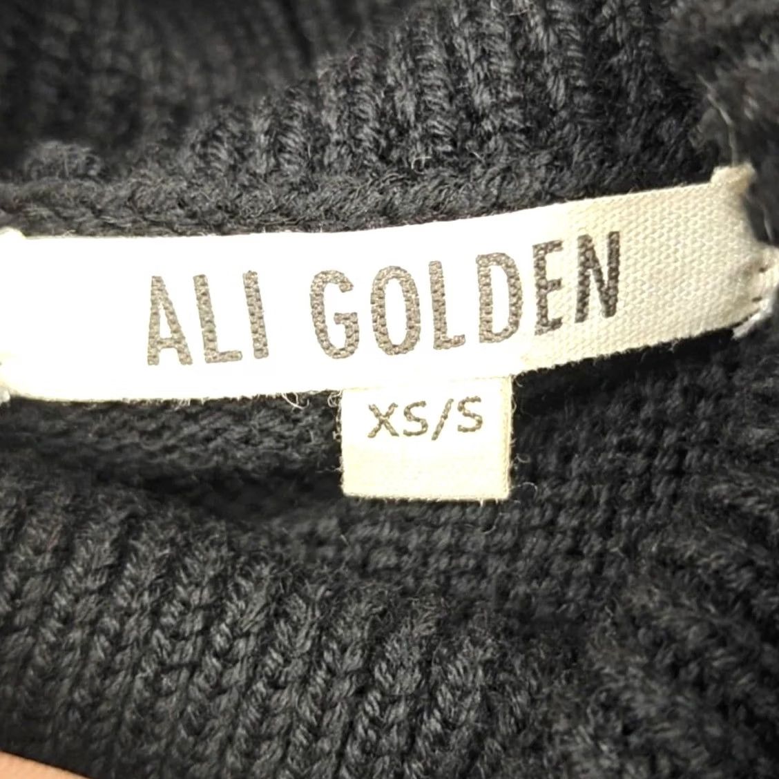 Vintage Ali Golden Sweater Womens XS/S Black Cotton Wool Turtleneck Knit Pullover Size XS / US 0-2 / IT 36-38 - 4 Thumbnail
