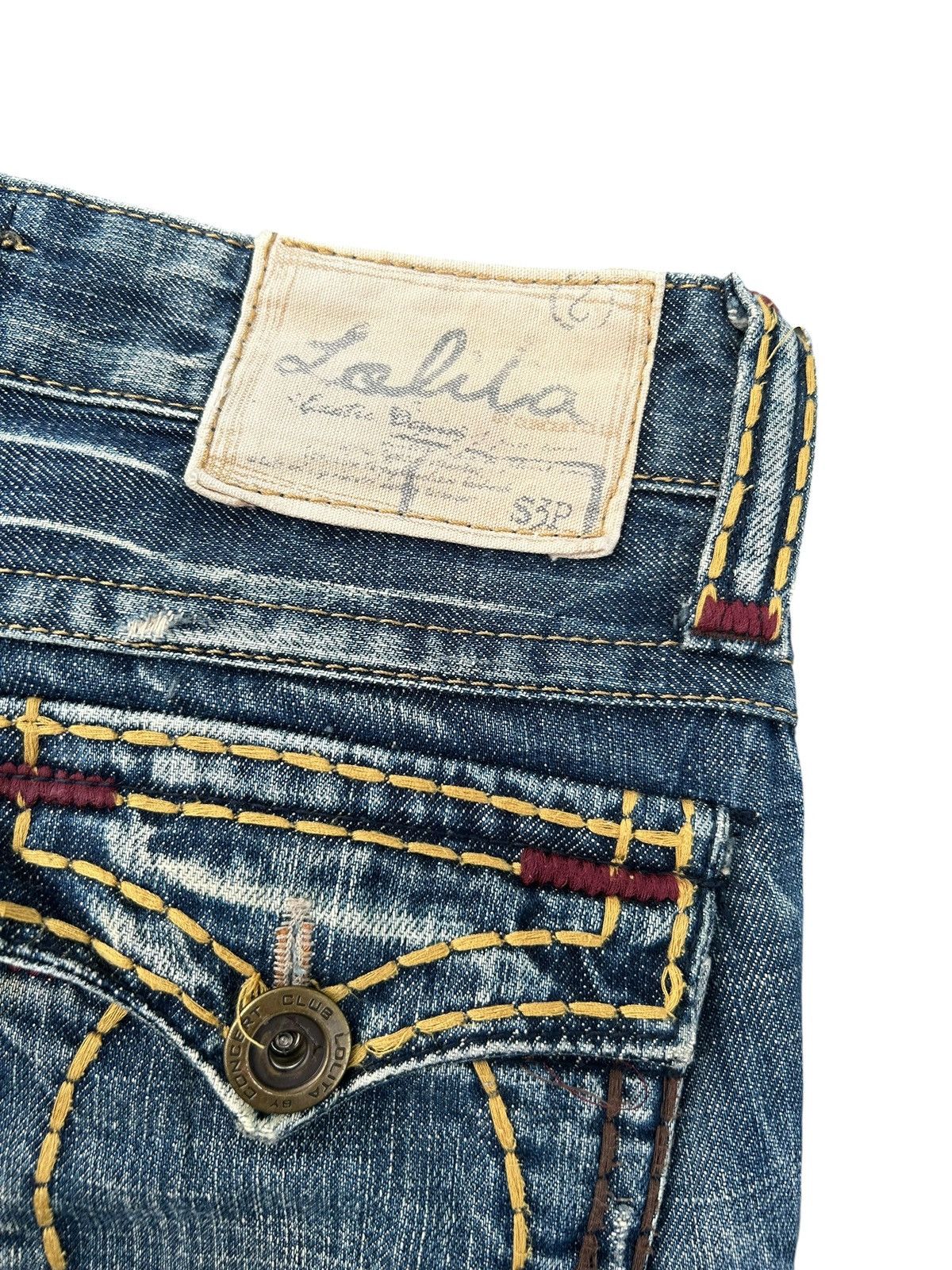 Kapital Flare Yoshitomo Nara Lolita Distressed Denim Jeans Size US 30 / EU 46 - 10 Thumbnail