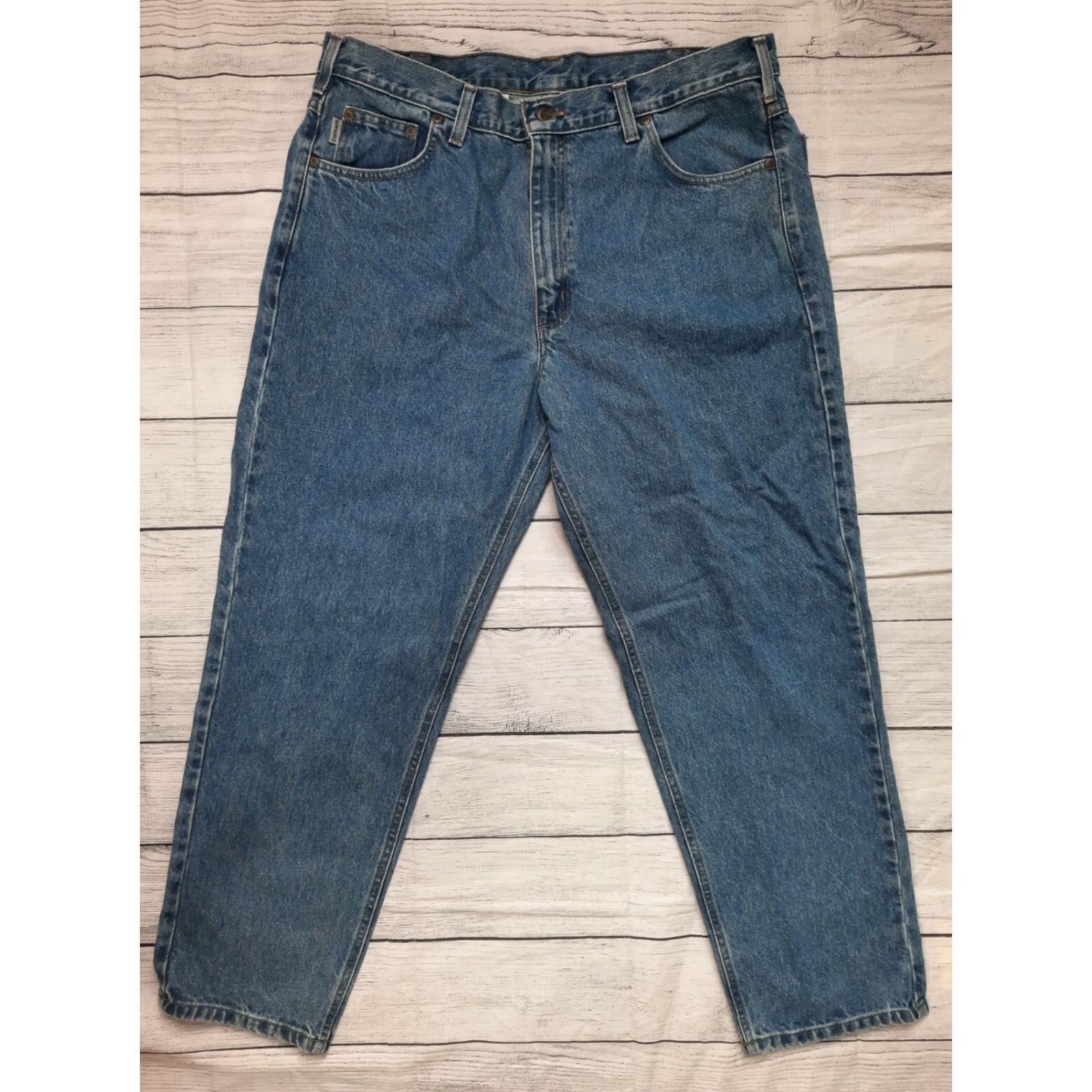 Carhartt VINTAGE Carhartt Men's Jeans Denim Blue 36 x 30 Traditional Fit 100% Cotton Workwear Straight Jeans Size US 36 / EU 52 - 7 Thumbnail
