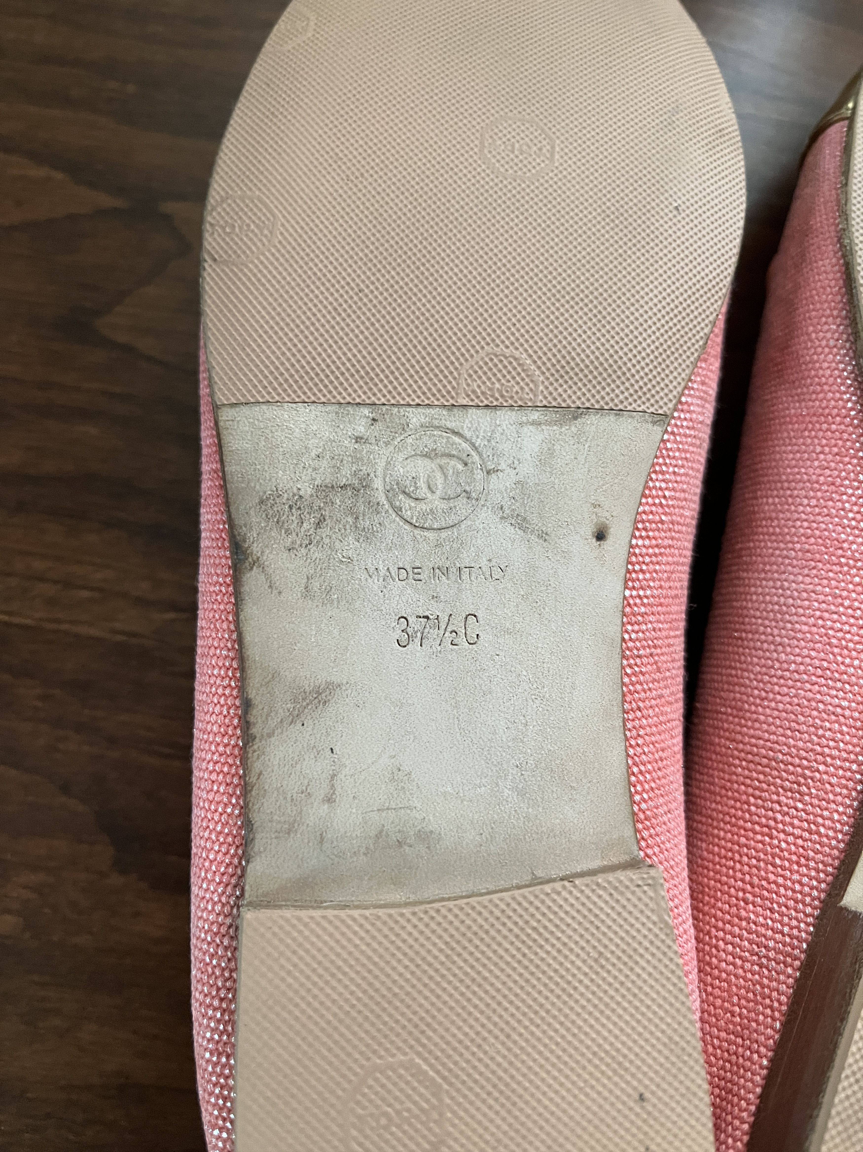 Chanel Chanel Pink and Gold Ballet Flats 37.5 Size US 7.5 / IT 37.5 - 9 Thumbnail