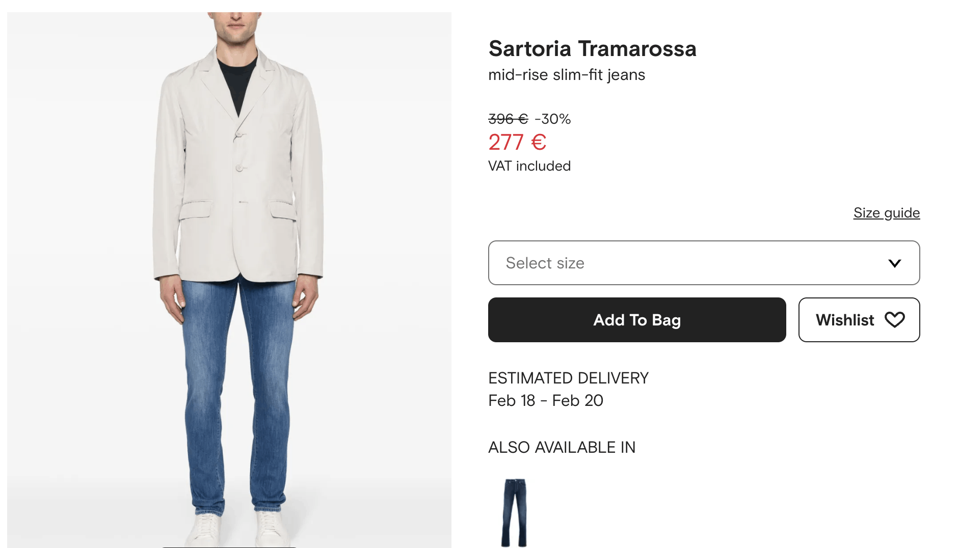 Other Sartoria Tramarossa Jenas Stretch Slim Size 31 W31 L34 Size US 31 - 2 Thumbnail