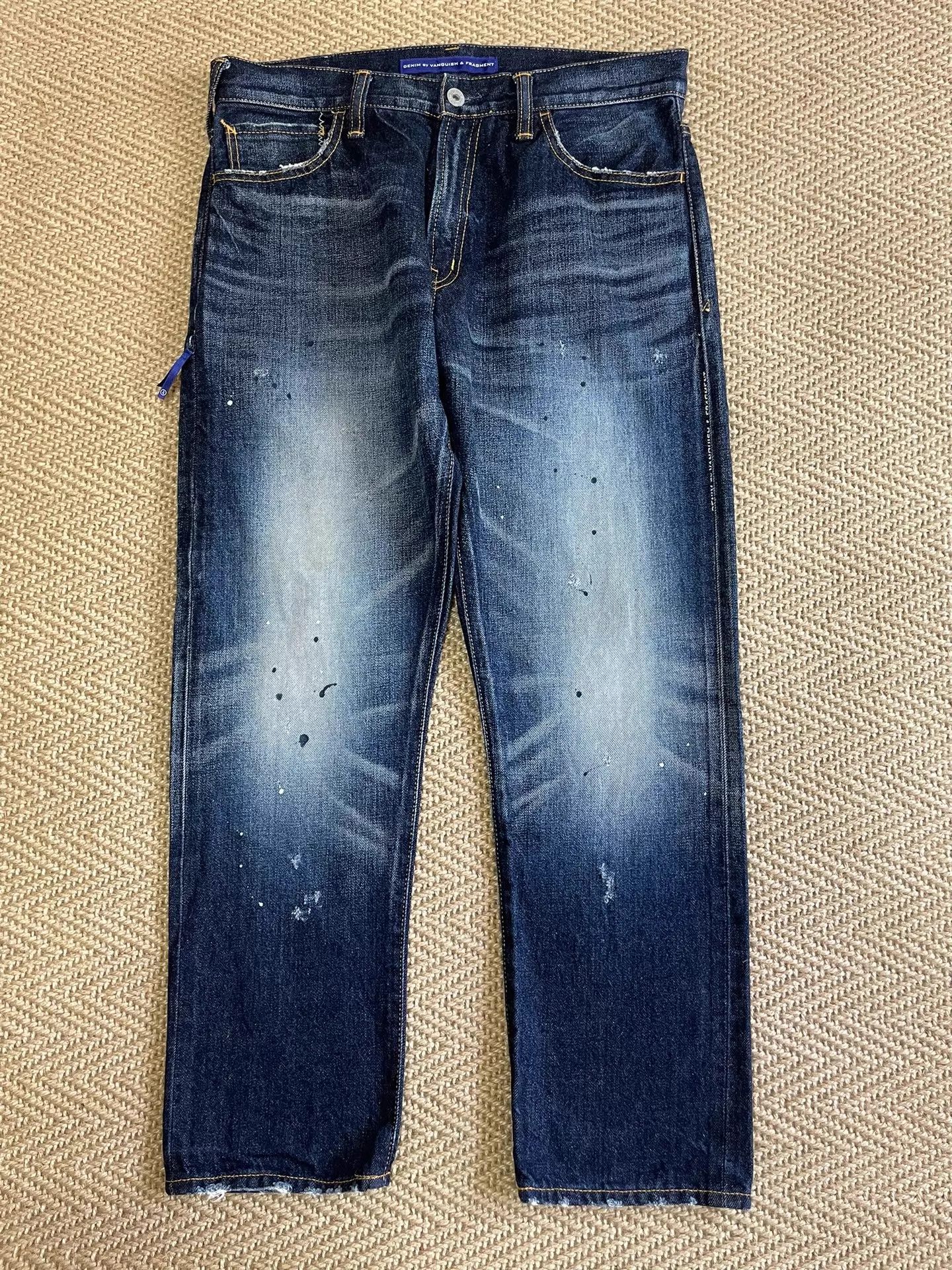Fragment Design FRAGMENT x VANQUISH 9 Jeans Yellow Wash Distress Splatter Size US 32 / EU 48 - 1 Thumbnail