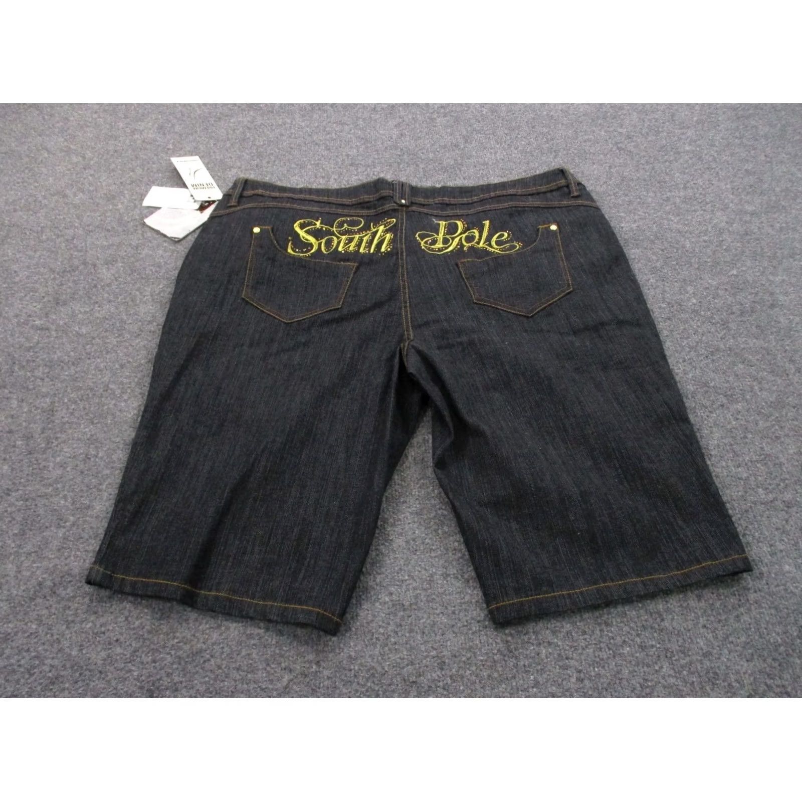 Southpole VINTAGE South Pole Jeans Shorts Womens 22 Blue Denim Wide Leg Bermuda Plus Size Embroidered Y2K 90s Skater Womens Size 28" / US 6 / IT 42 - 2 Thumbnail