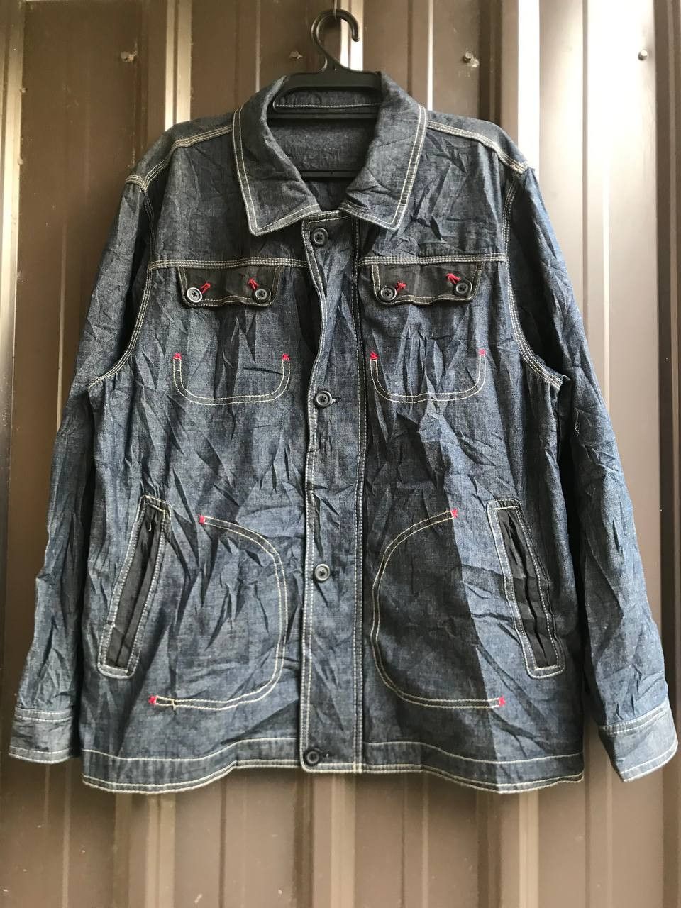 Garment Reproduction of Workers × Japanese Brand Japanese Brand Denim Chore Jacket Workwear Size US M / EU 48-50 / 2 - 1 Thumbnail
