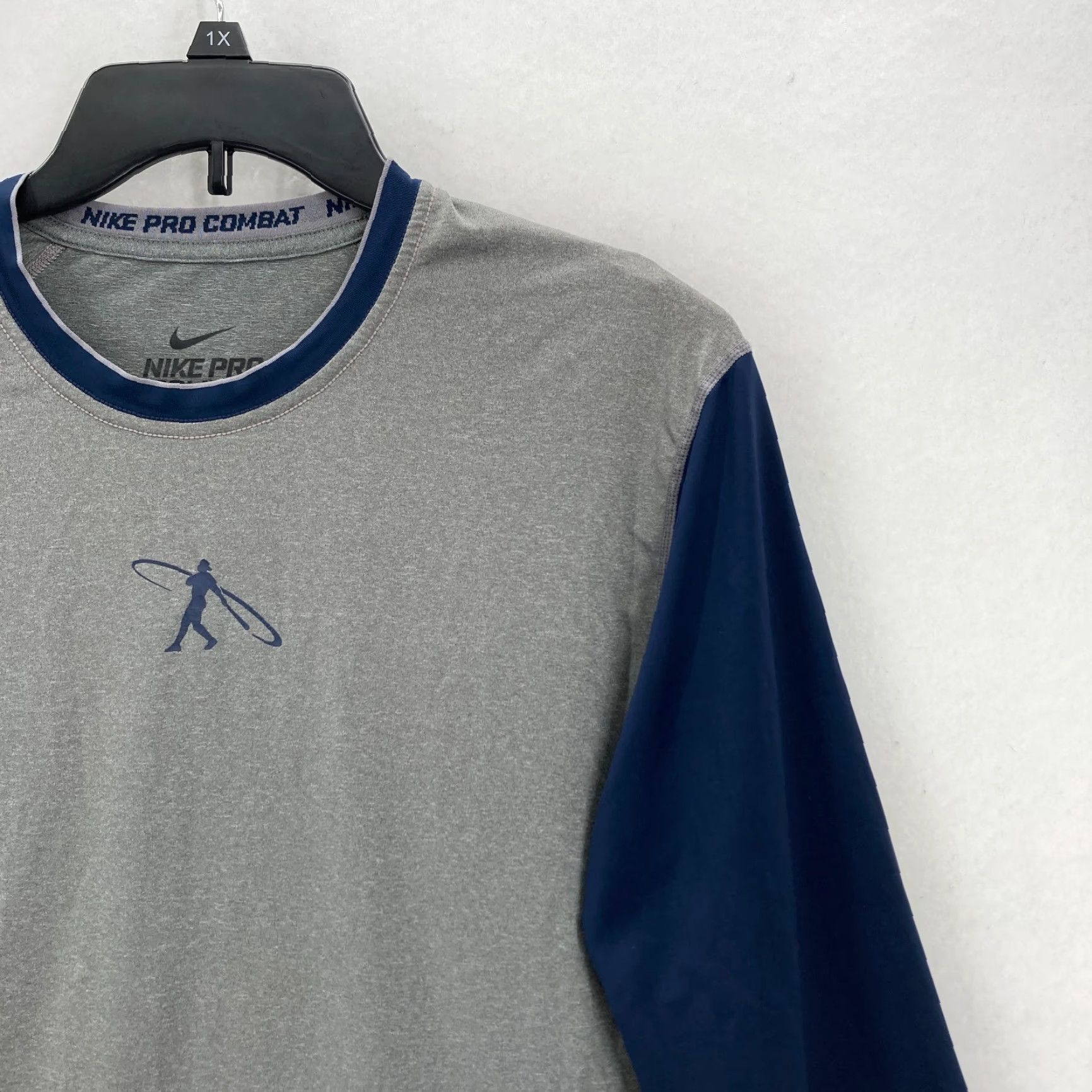 Nike Nike Pro Combat Fitted Short Sleeve Shirt Large Gray Stretch Dri-Fit Swingman Size US L / EU 52-54 / 3 - 2 Thumbnail