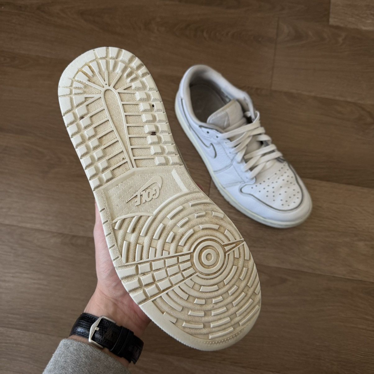 Nike Air Jordan 1 Retro Low Golf Triple White Sneakers Size US 9.5 / EU 42-43 - 5 Thumbnail