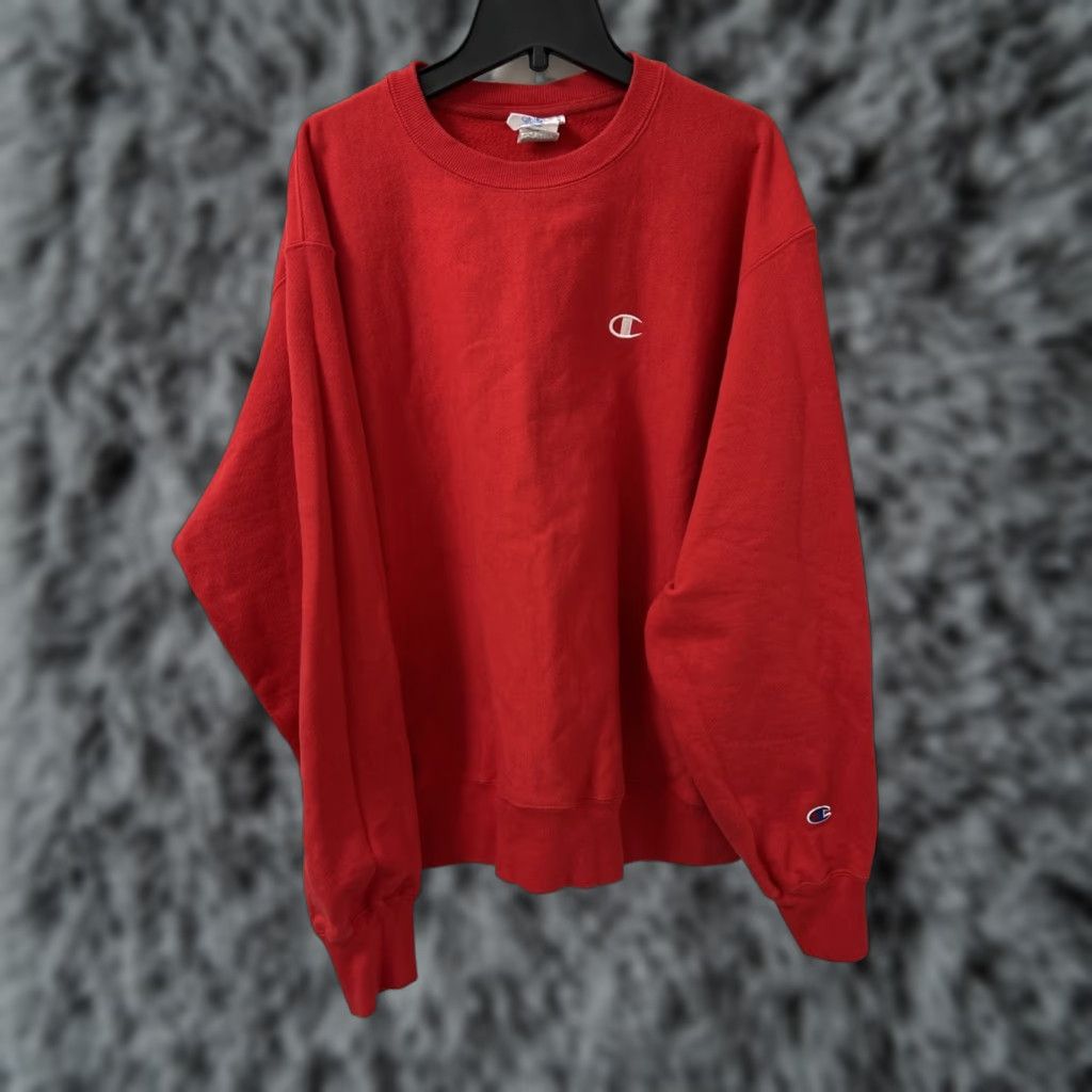 Champion Champion Reverse Weave Sweatshirt Mens Large Red Pullover Crewneck Reversible Sweatshirt Sweater Textured Size US L / EU 52-54 / 3 - 1 Thumbnail