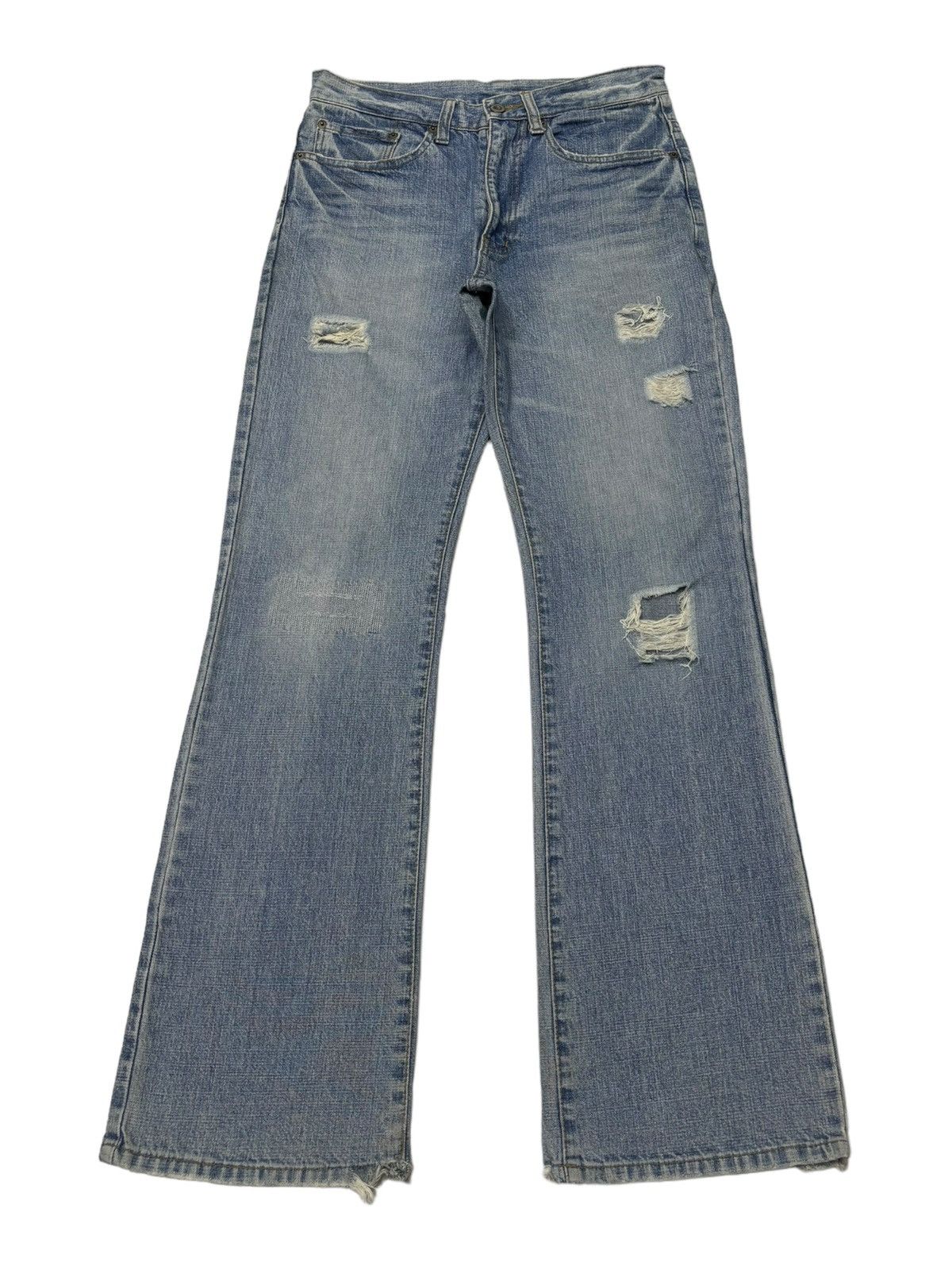 Yohji Yamamoto RARE‼️YOHJI YAMAMOTO AAR FLARE DISTRESS RIPS DENIM JEANS Size US 30 / EU 46 - 1 Thumbnail
