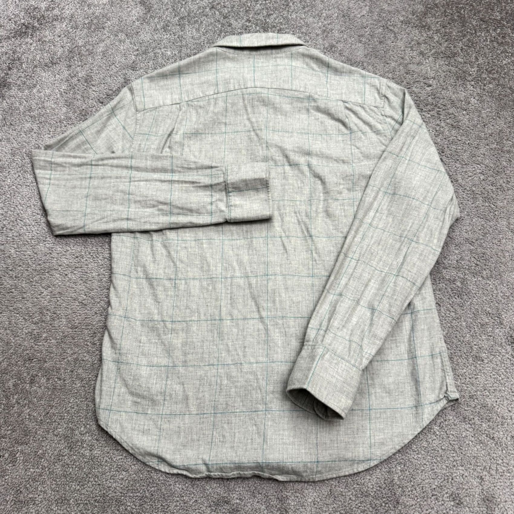 Bonobos Bonobos Slim Fit Cotton Windowpane Button Down shirt Mens Medium Gray Blue Check Size US M / EU 48-50 / 2 - 2 Thumbnail