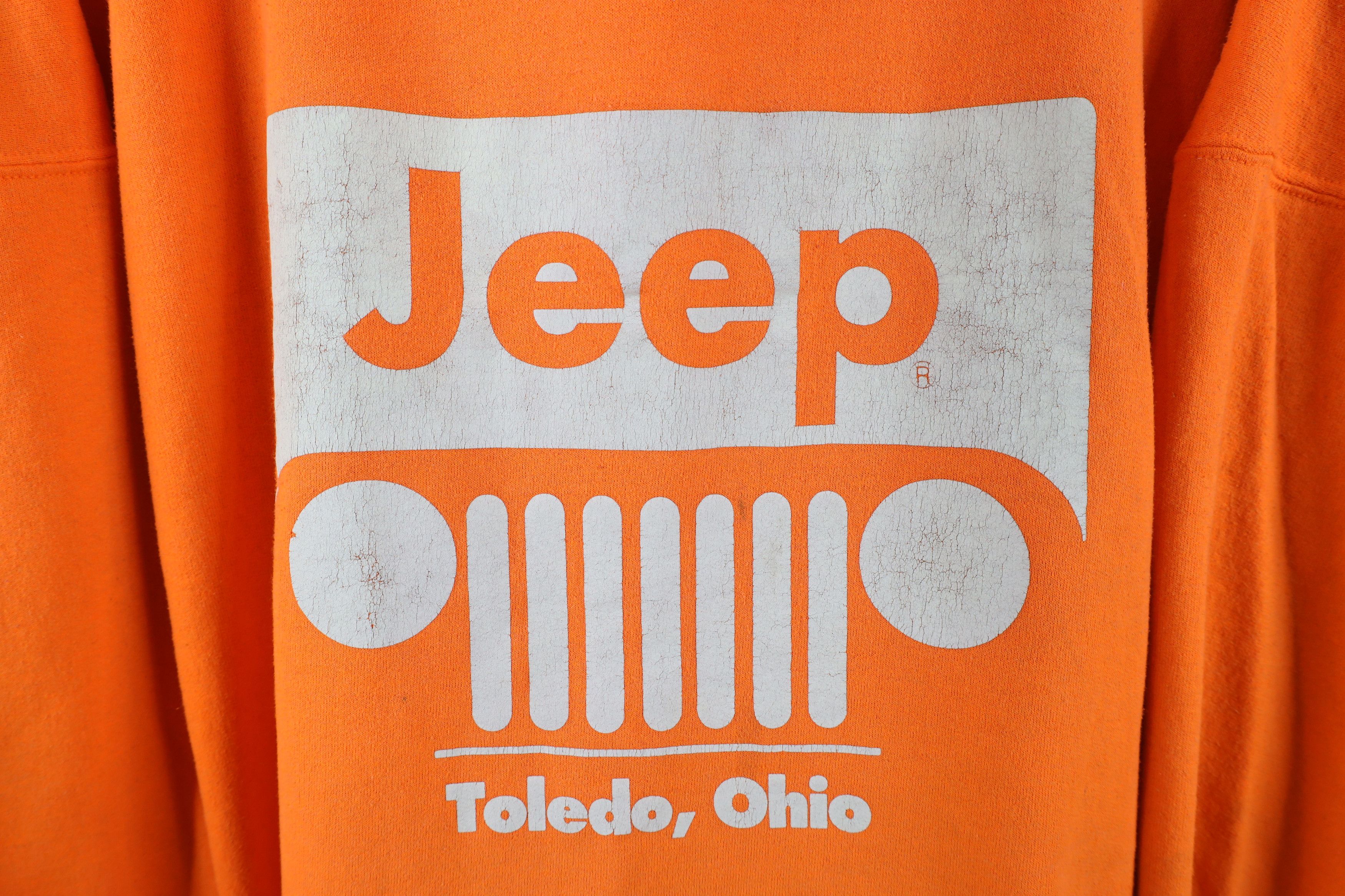 Vintage Vintage 90s Jeep Motors Spell Out Hoodie Sweatshirt Orange Size US XXL / EU 58 / 5 - 4 Thumbnail