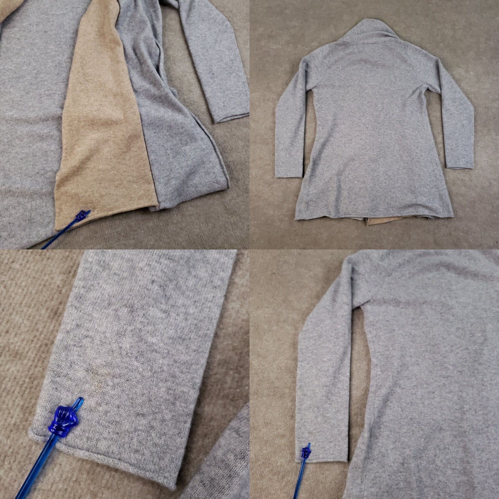 Neiman Marcus Neiman Marcus Cashmere Cardigan Sweater Womens Medium Gray Lightweight Open Front Classic Size M / US 6-8 / IT 42-44 - 8 Thumbnail