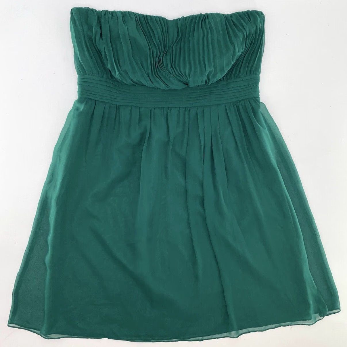 Vintage NWT The Limited Green Strapless A-Line Dress Short 14 Women Sleeveless Party Cocktail Chiffon Zip NWT Size XL / US 12-14 / IT 48-50 - 4 Thumbnail