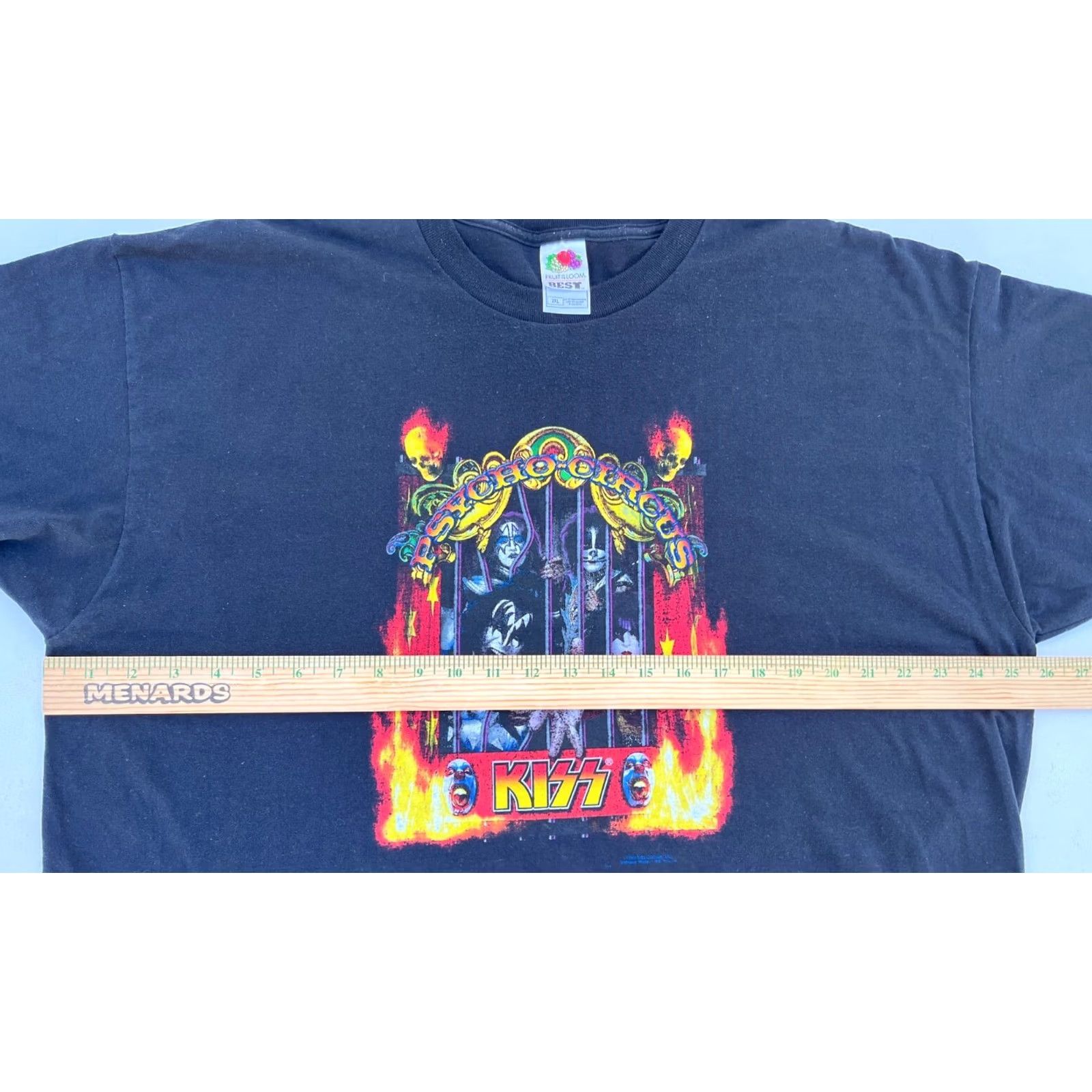Fruit Of The Loom Vintage Kiss Psycho Circus Band T-Shirt - Black - Short Sleeve - 2XL Size US XXL / EU 58 / 5 - 8 Thumbnail
