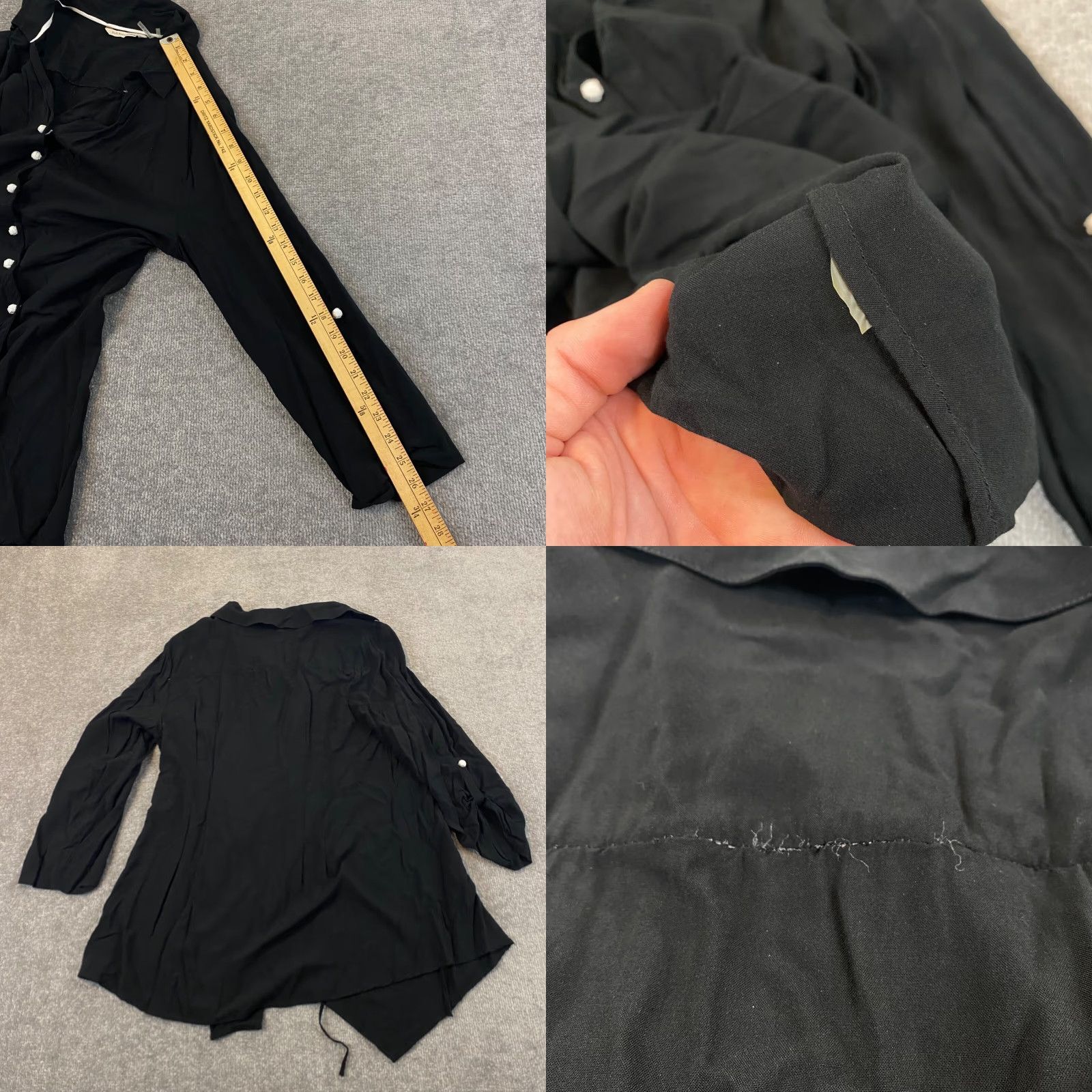 Soft Surroundings Soft Surroundings Pagoda Top Womens Large Black Tunic Wrap Shirt Roll Tab 3/4 Size L / US 10 / IT 46 - 8 Thumbnail
