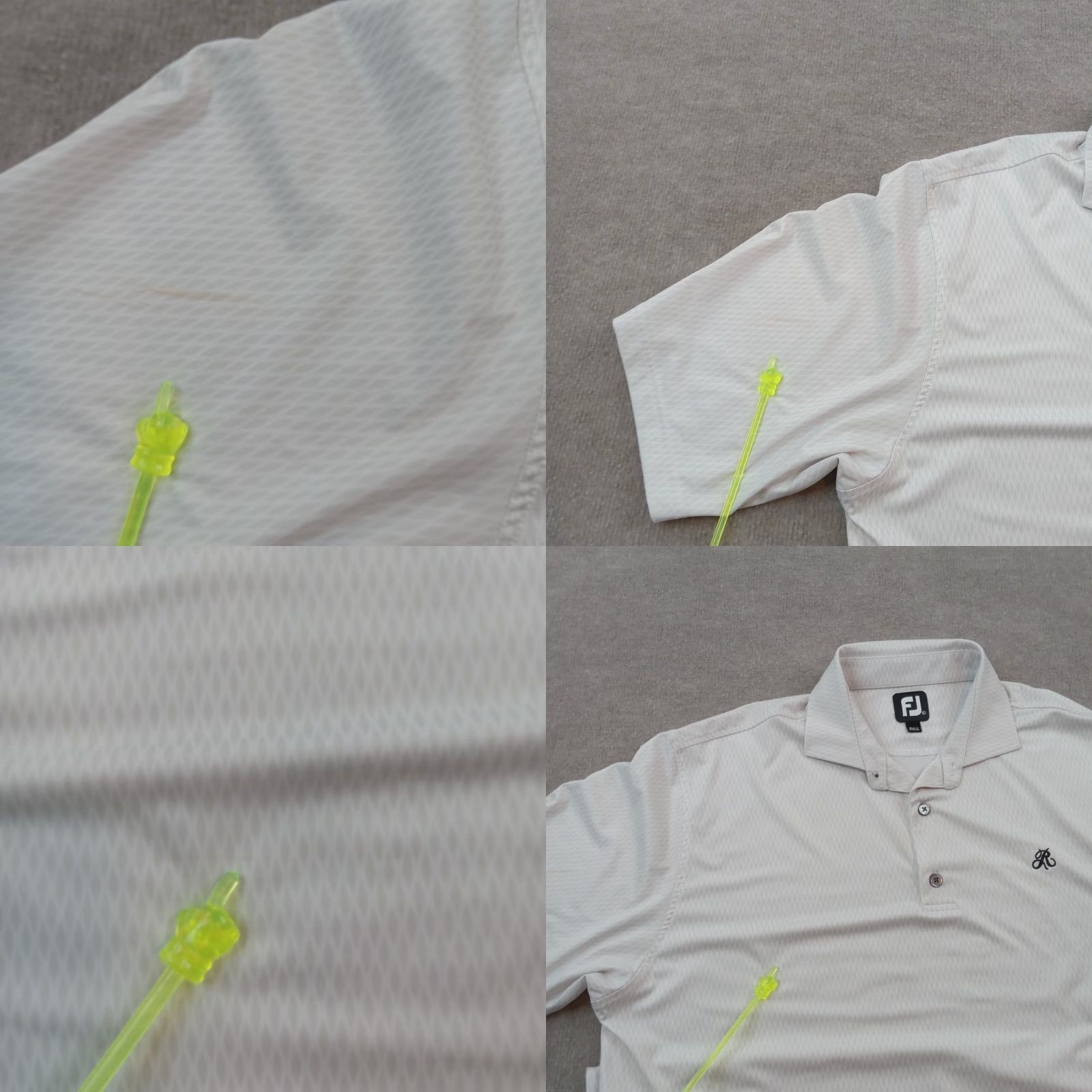 Footjoy FootJoy Polo Shirt Mens XL White Diamond Short Sleeve Stretch Golf Casual Z Size US XL / EU 56 / 4 - 8 Thumbnail