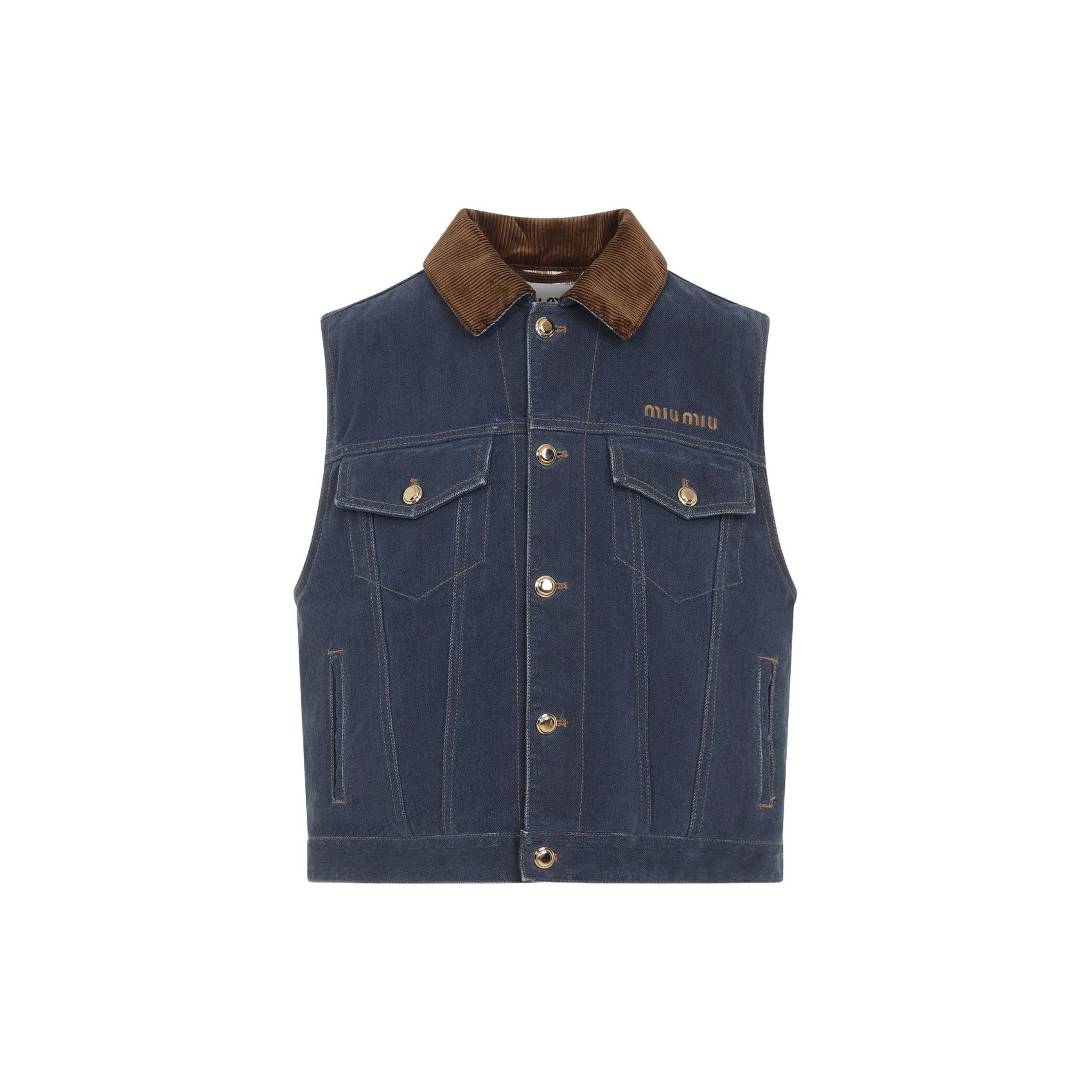 MIU MIU DENIM FLOCK JACKET ジャケット Miu Miu Denim Jacket | Blue | FARFETCH