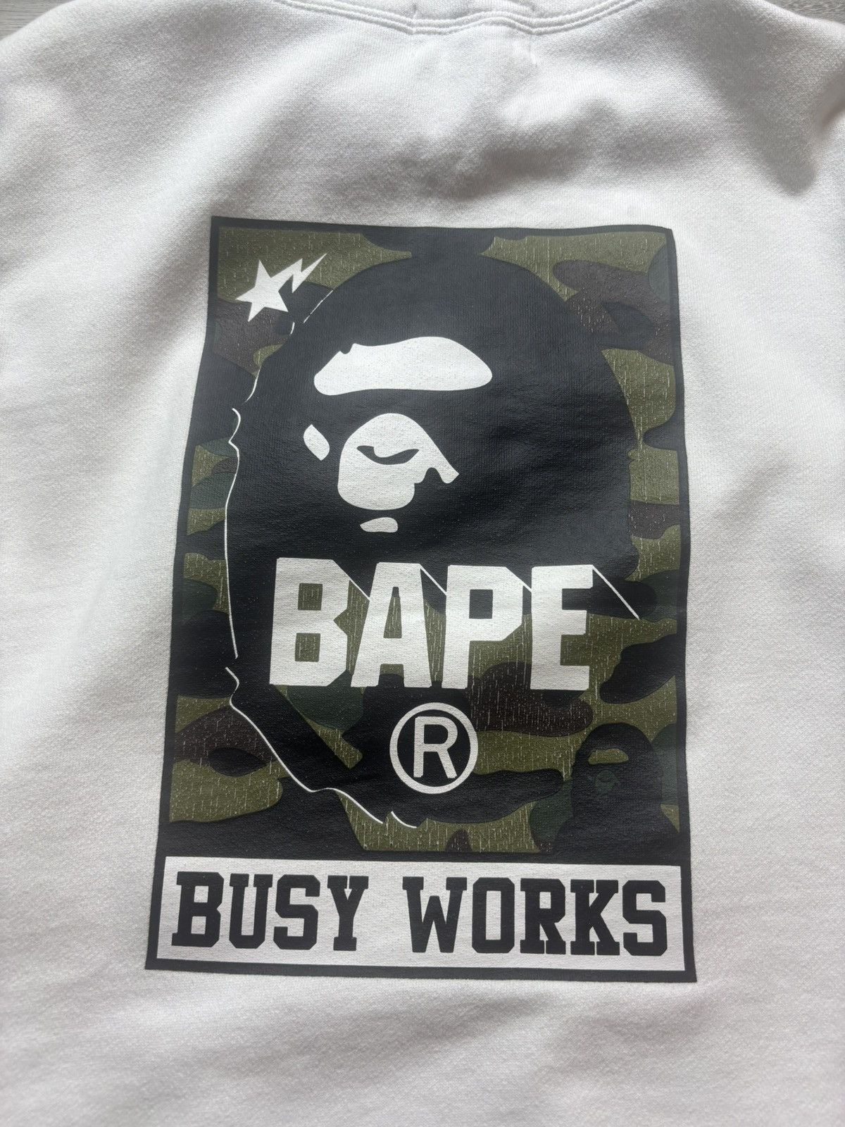 Bape Bape busy works spellout pullover hoodie Size US L / EU 52-54 / 3 - 4 Thumbnail